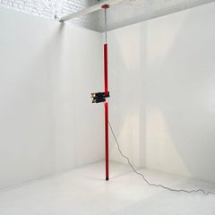 Red Adjustable Floor-to-Ceiling Light from Lumenform, 1980s
