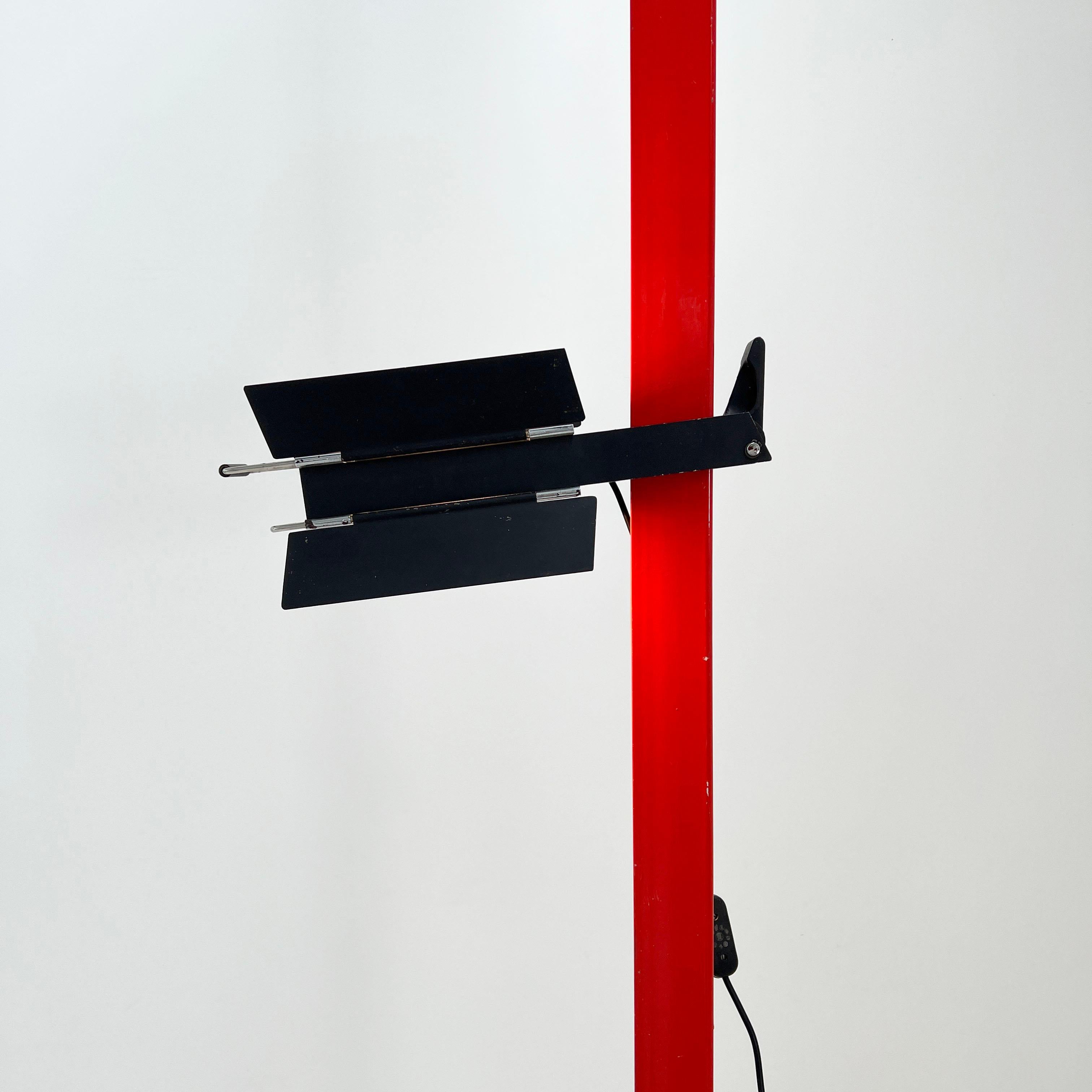 Mid-Century Modern Red Adjustable Floor-to-Ceiling Light from Lumenform, 1980s