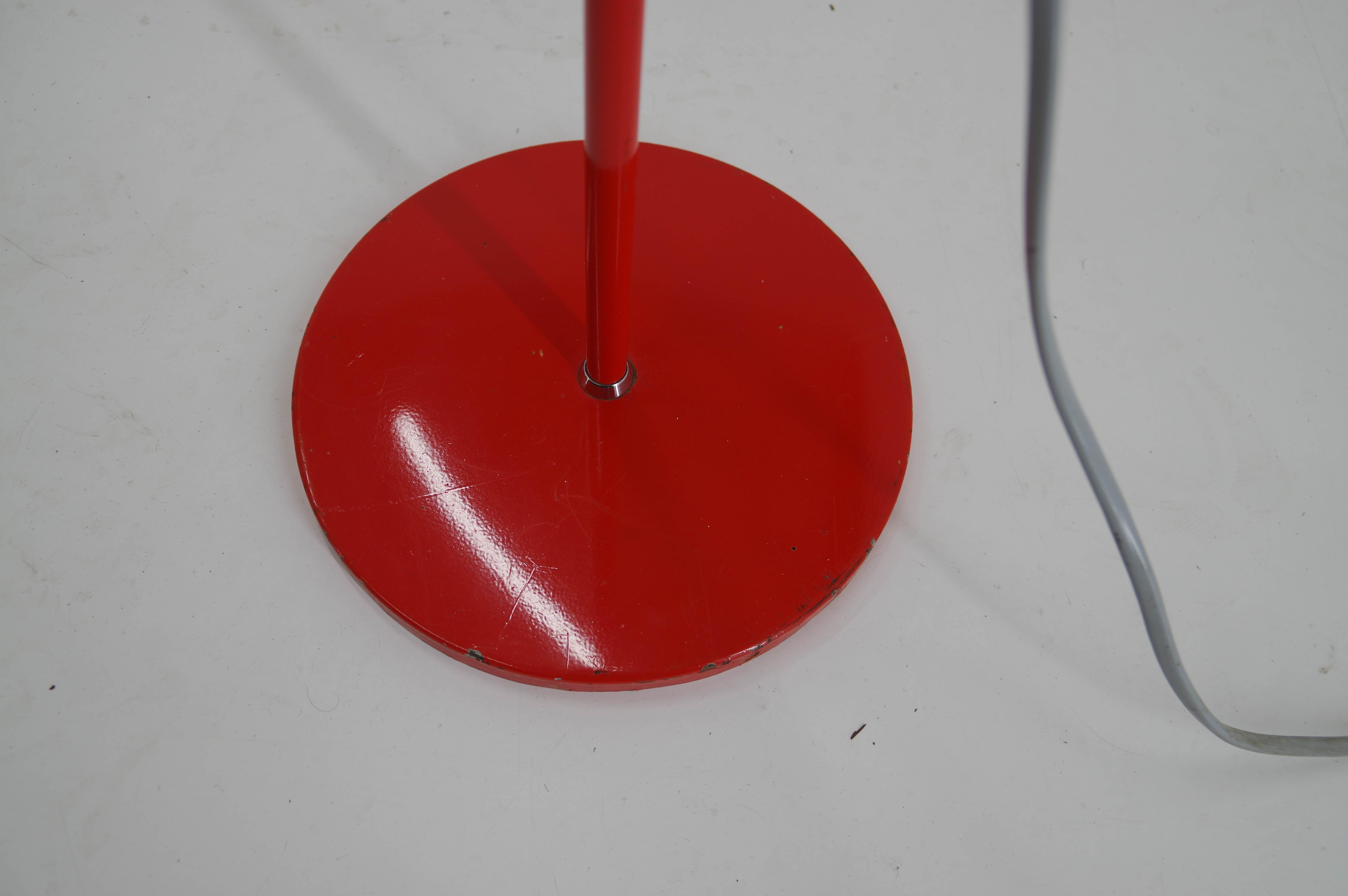 Red Adjustable Height Floor Lamp by Josef Hurka for Napako, 1960s 3