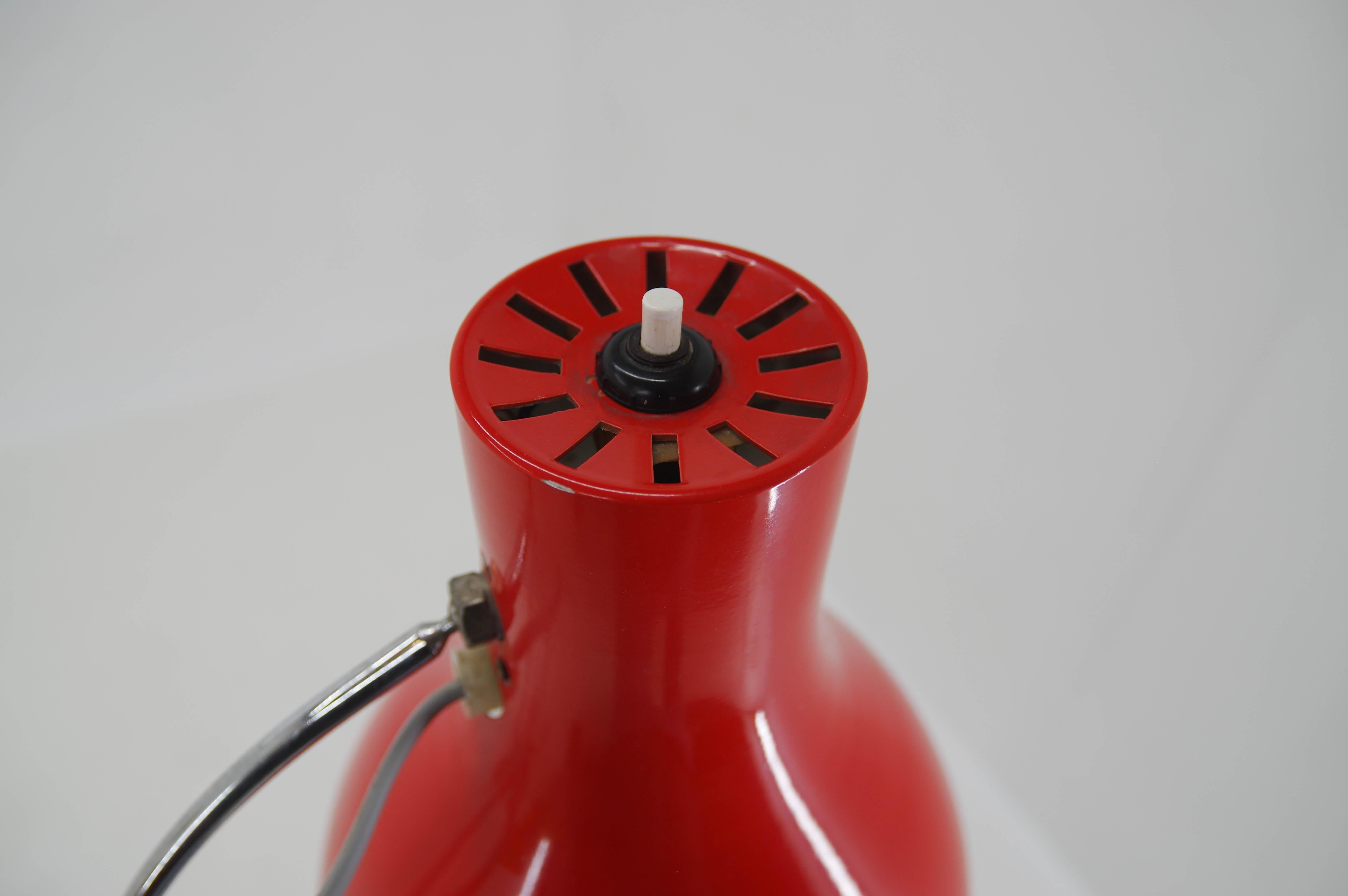 Red Adjustable Height Floor Lamp by Josef Hurka for Napako, 1960s 4