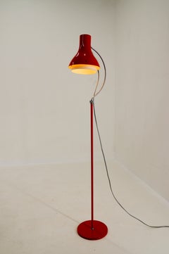 Red Adjustable Height Floor Lamp by Josef Hurka for Napako, 1960s
