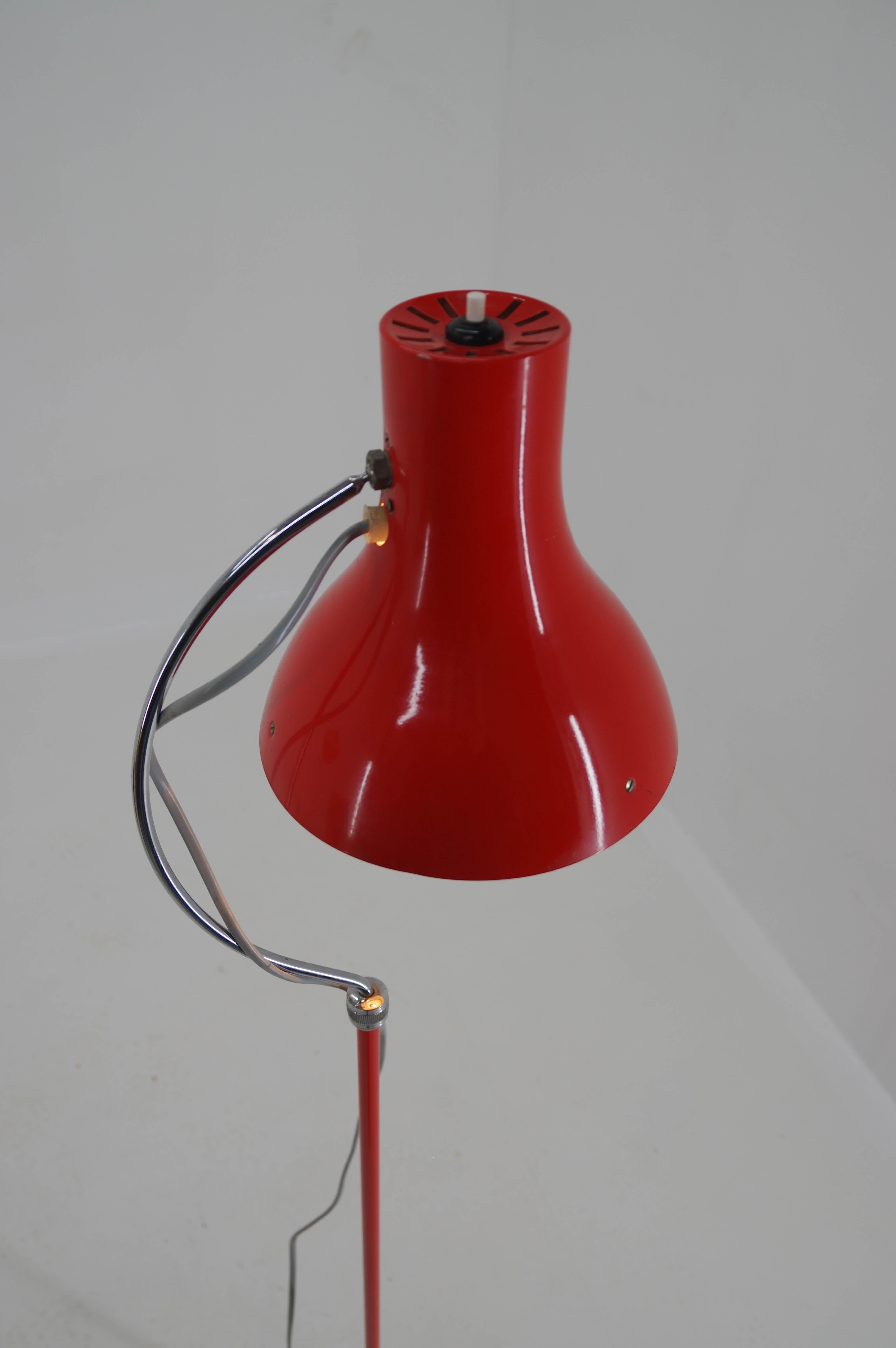 Red Adjustable Height Floor Lamp by Josef Hurka for Napako, 1960s 1
