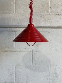 Red Adjustable Metal Pendant Ceiling Lamp Mid-Century Modern