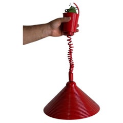 Red Adjustable Metal Pendant Ceiling Lamp Mid-Century Modern