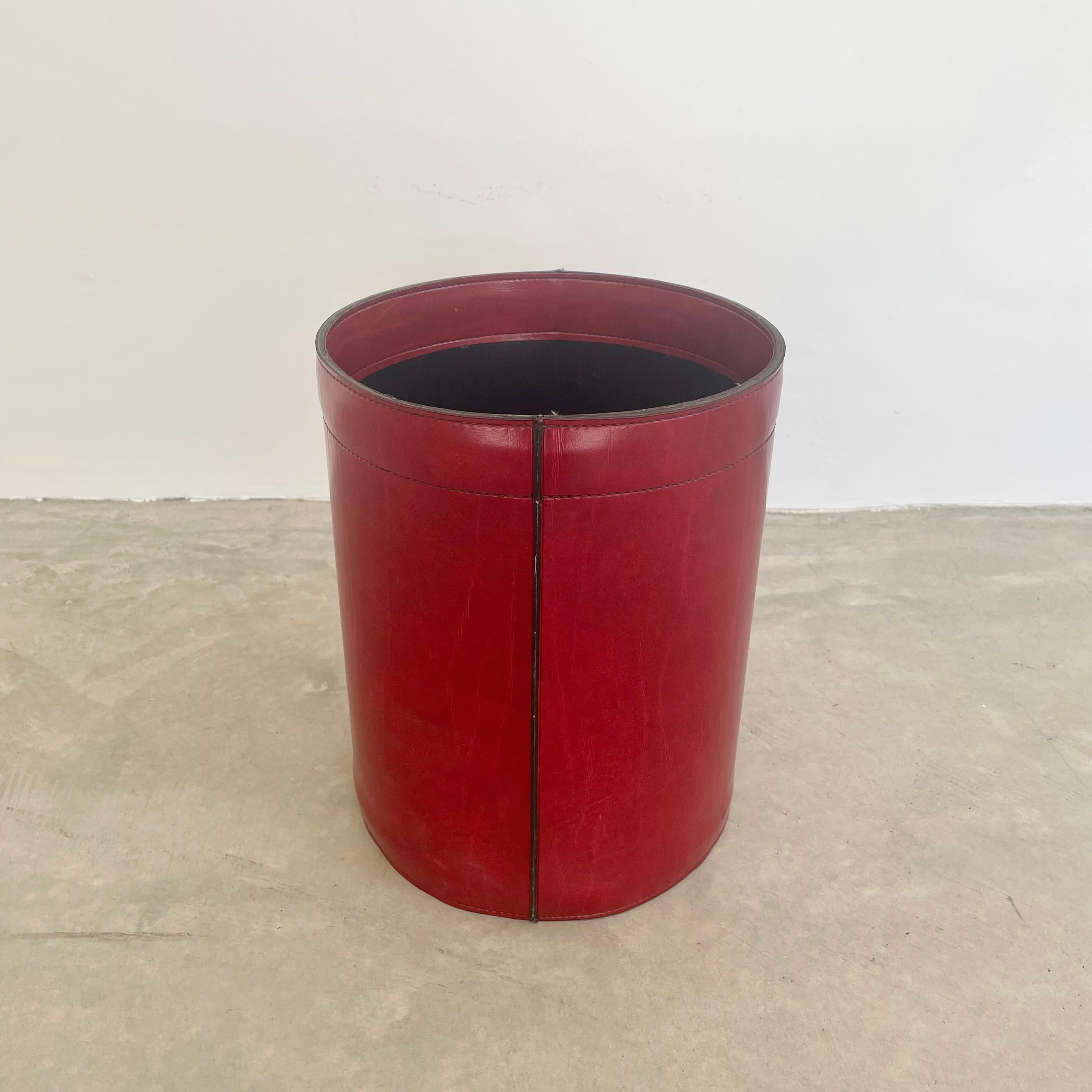 Mid-20th Century Red Adnet Style Waste Basket, 1960s France