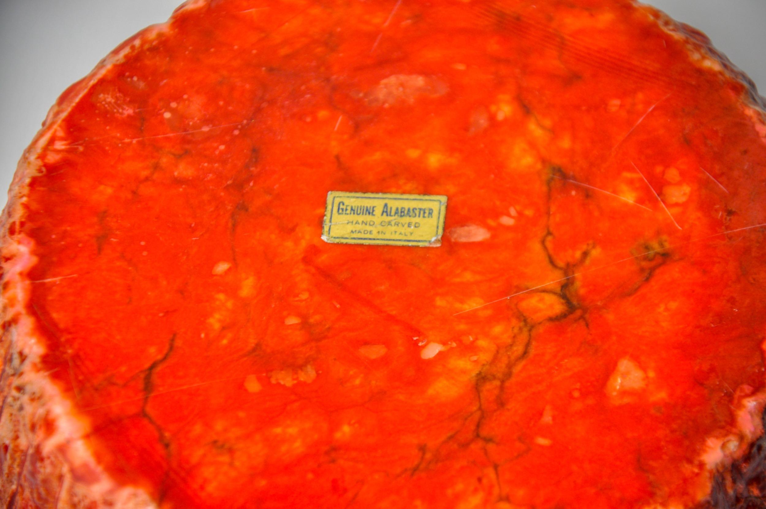 Posacenere in alabastro rosso di Romano Bianchi, Italia, 1970 in vendita 1
