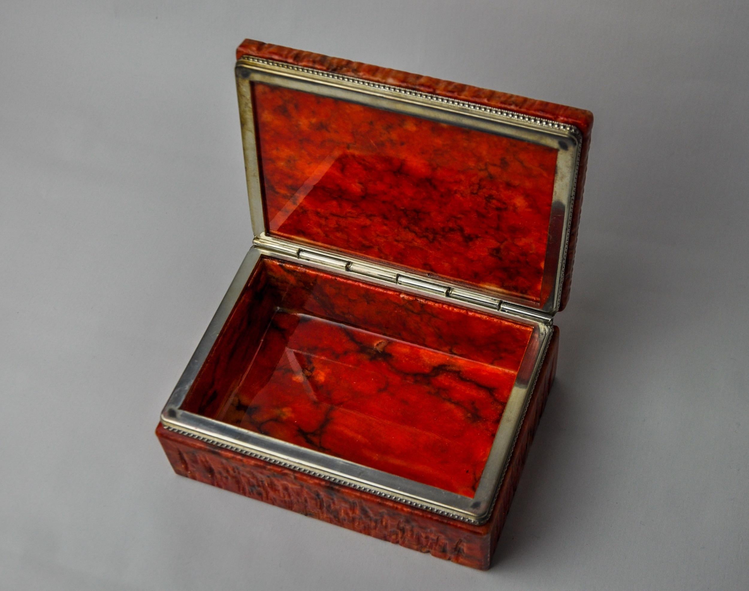 Caja de alabastro rojo de Romano Bianchi, Italia, 1970 Piedra en venta