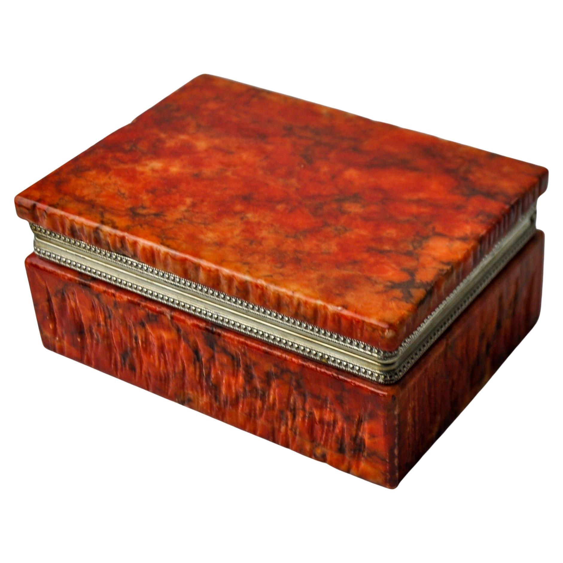 Caja de alabastro rojo de Romano Bianchi, Italia, 1970