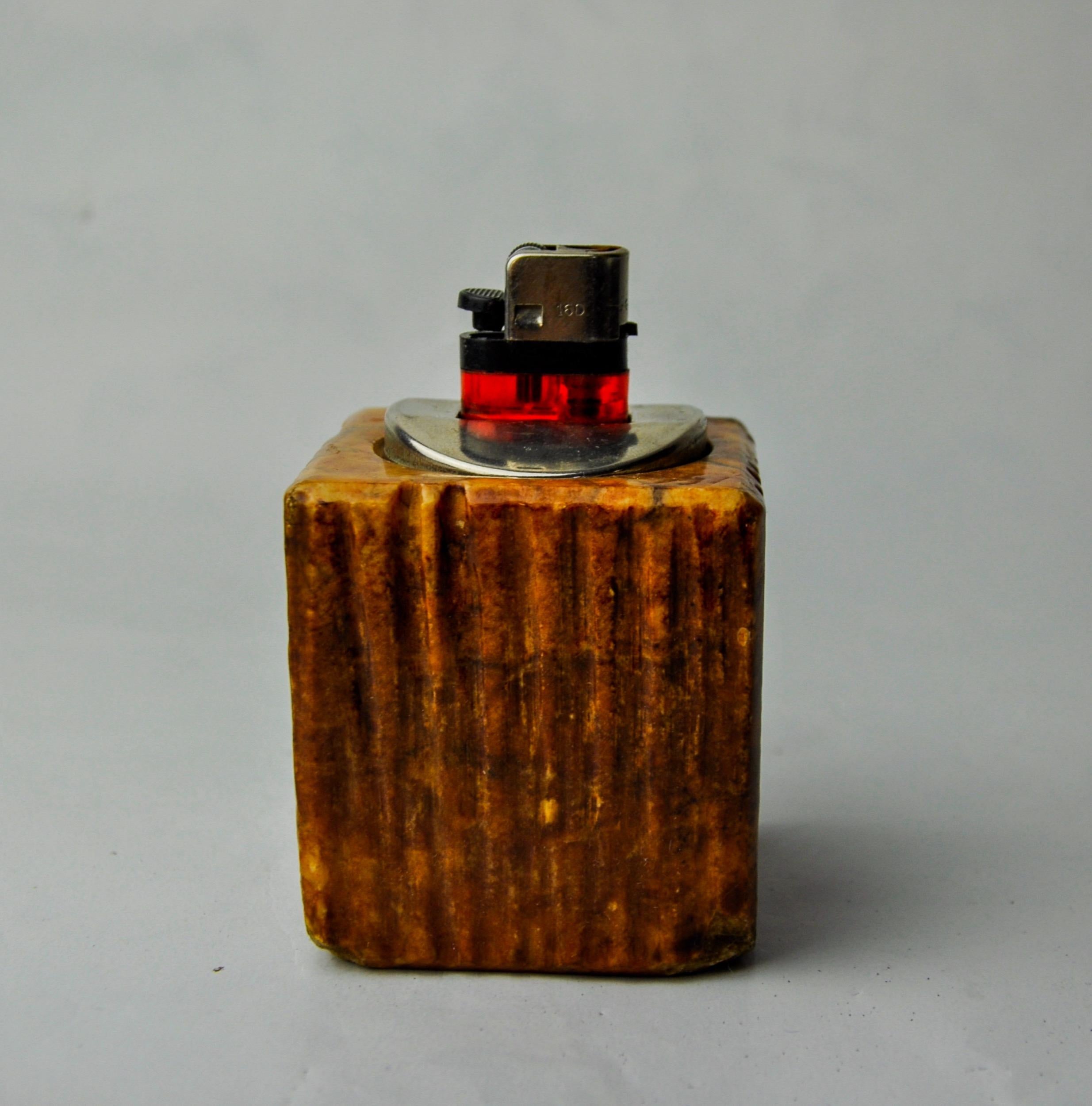 Hollywood Regency Red alabaster lighter by Romano Bianchi, Italy, 1970 For Sale