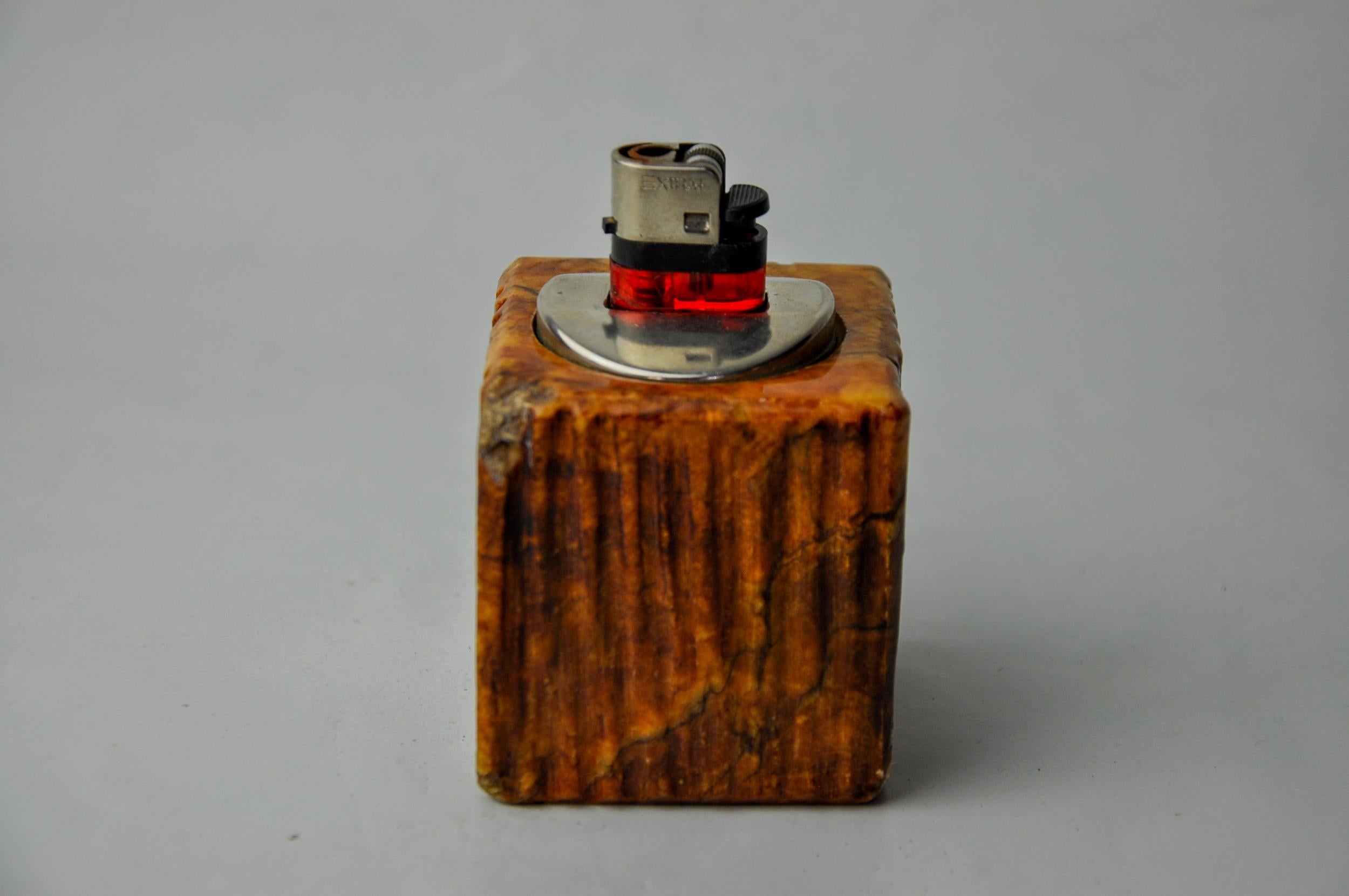 Late 20th Century Red alabaster lighter by Romano Bianchi, Italy, 1970 For Sale