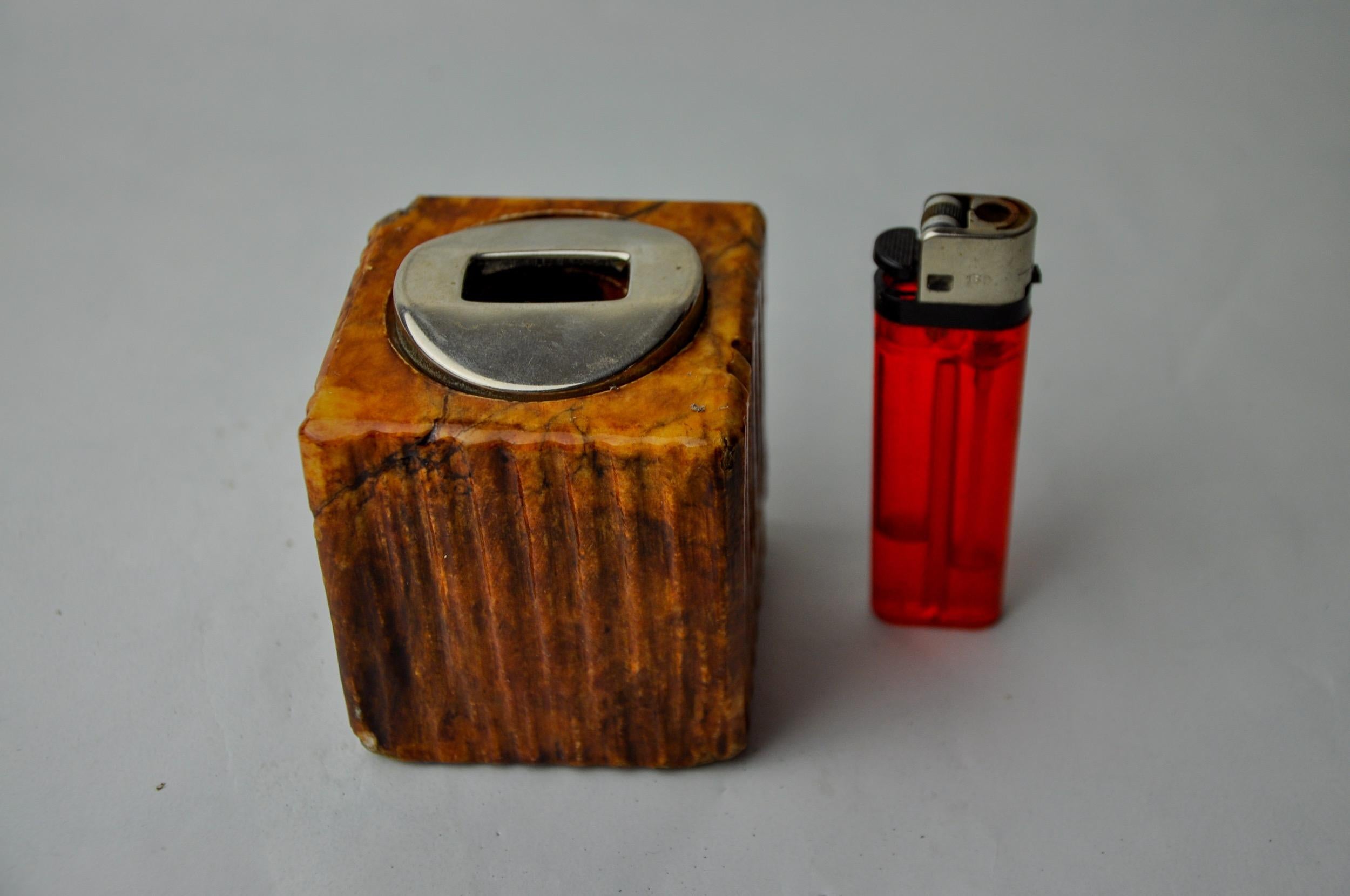 Red alabaster lighter by Romano Bianchi, Italy, 1970 For Sale 1