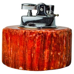 Red alabaster lighter by Romano Bianchi, Italy, 1970