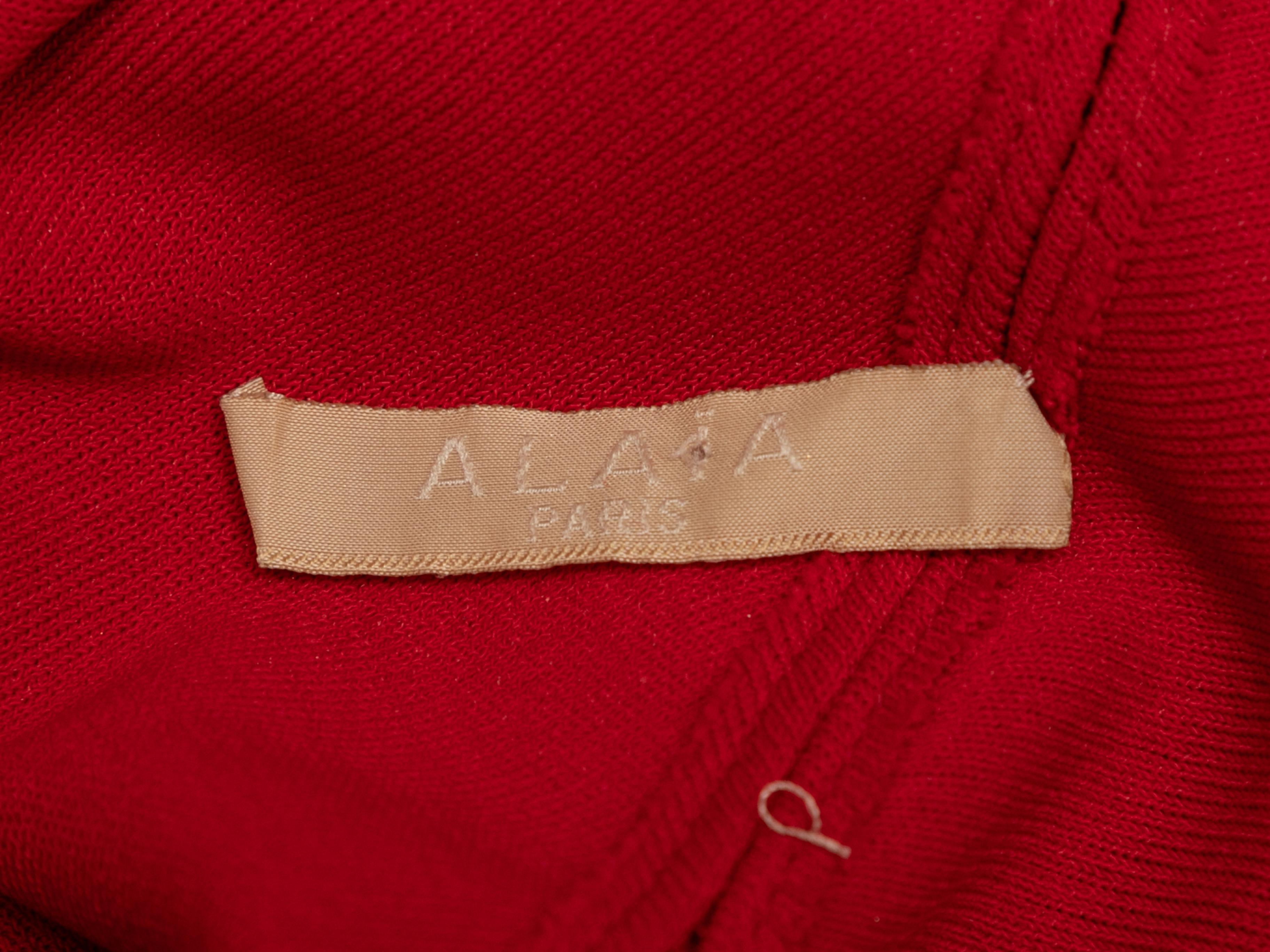 Red Alaia Sleeveless Knit Dress Size US L 1