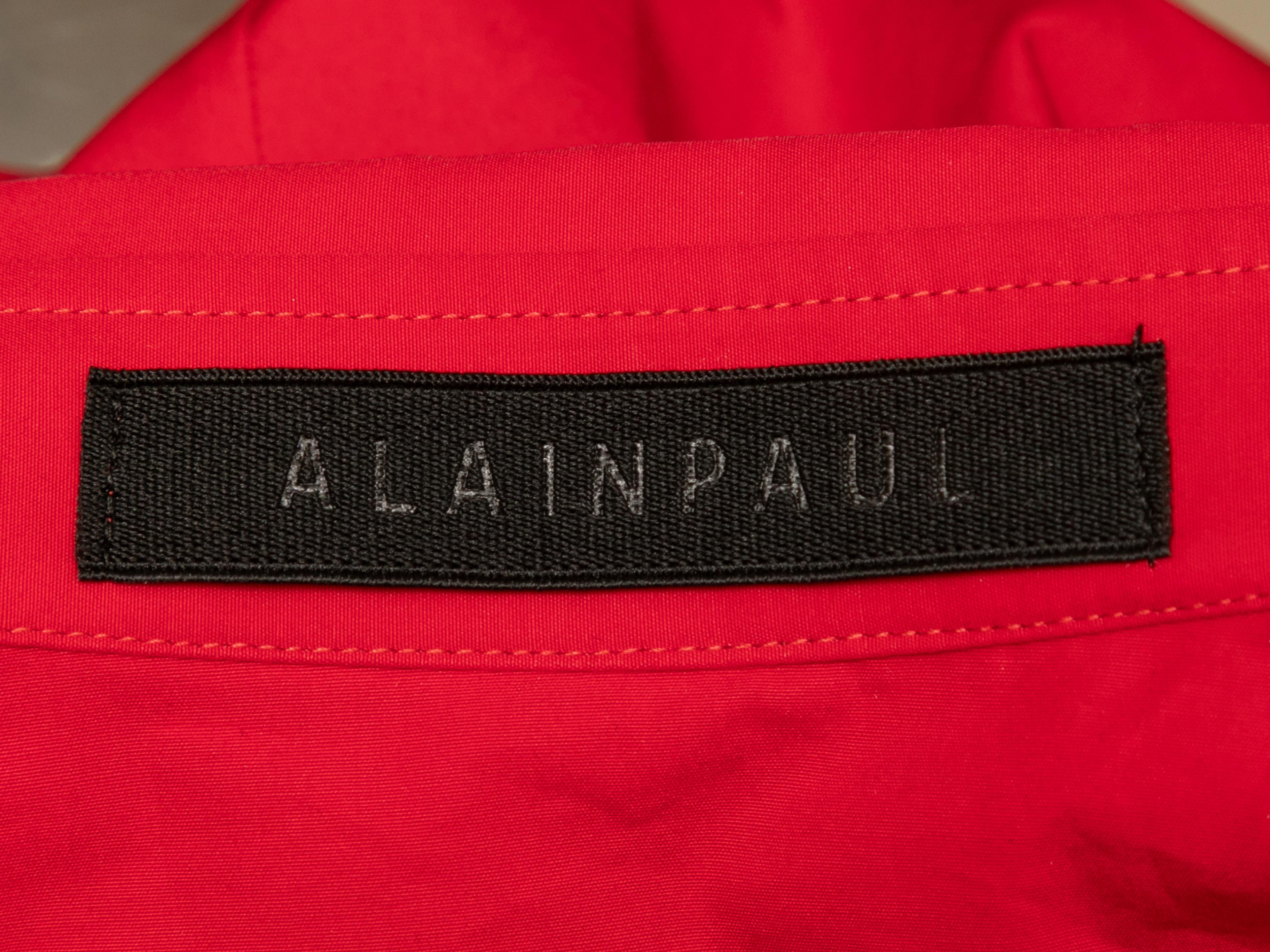 Donna Top senza maniche button-up rosso Alain Paul taglia US L. in vendita