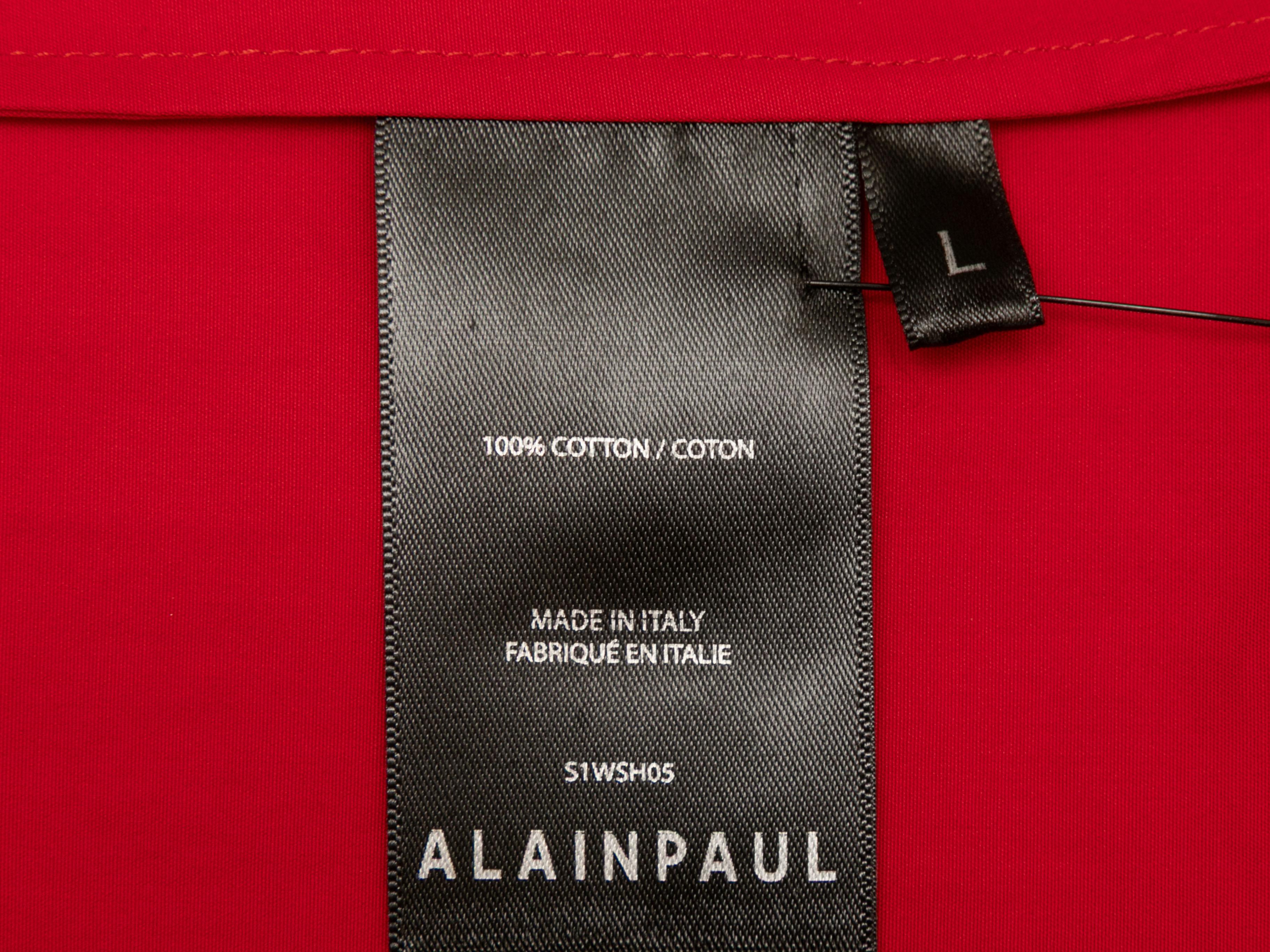 Top senza maniche button-up rosso Alain Paul taglia US L. in vendita 1