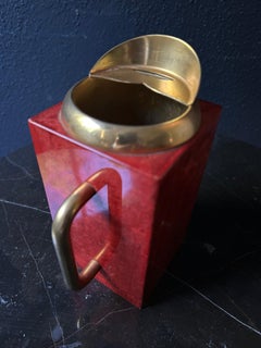 Red Aldo Tura Mixing Pitcher / Jug with Stirring Spoon, Italy 1970's