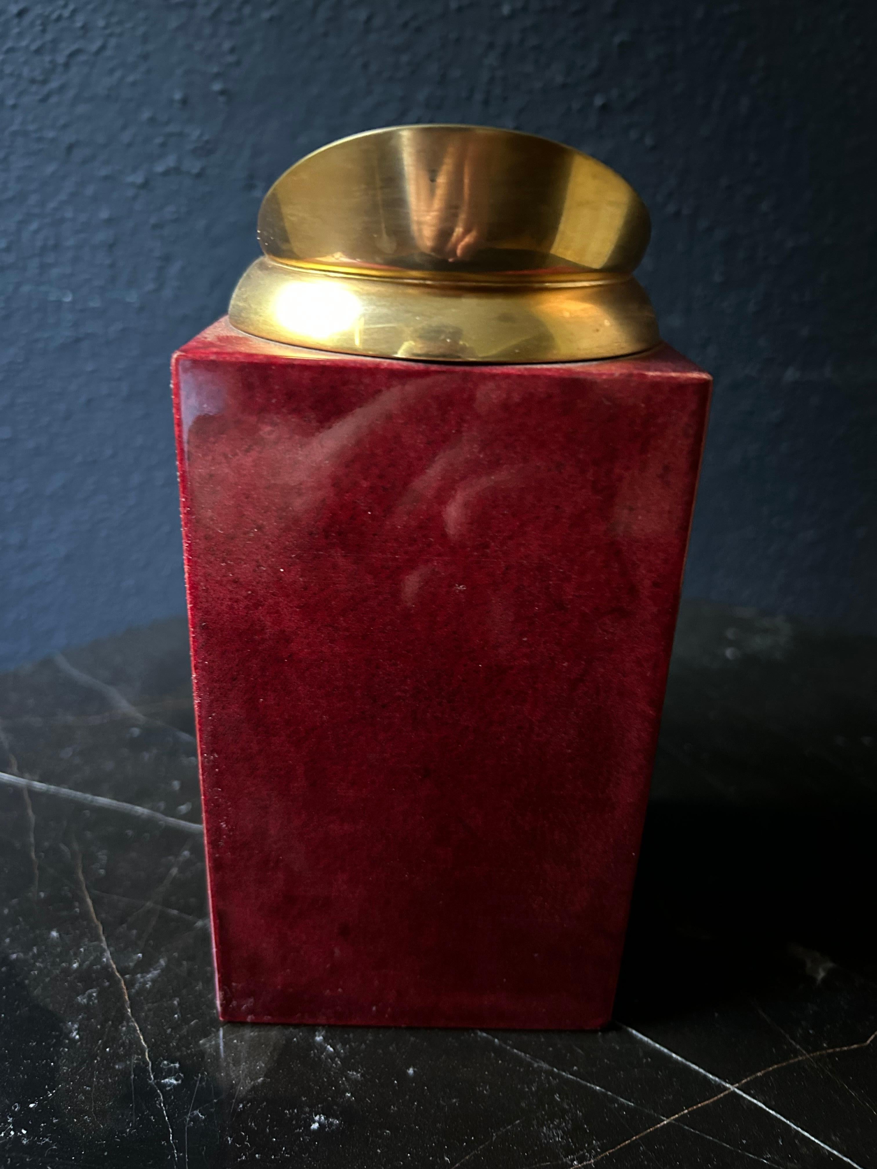 Lacquered Red Aldo Tura Mixing Pitcher / Jug with Stirring Spoon, Italy 1970's For Sale