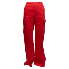 Pantalones cargo de lino rojos Alice + Olivia talla US 8