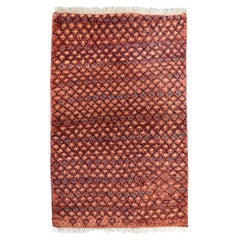 Tapis tribal persan Gabbeh, 3' x 4', rouge, all over