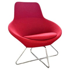 Chaise longue conique Allemuir rouge avec accoudoirs