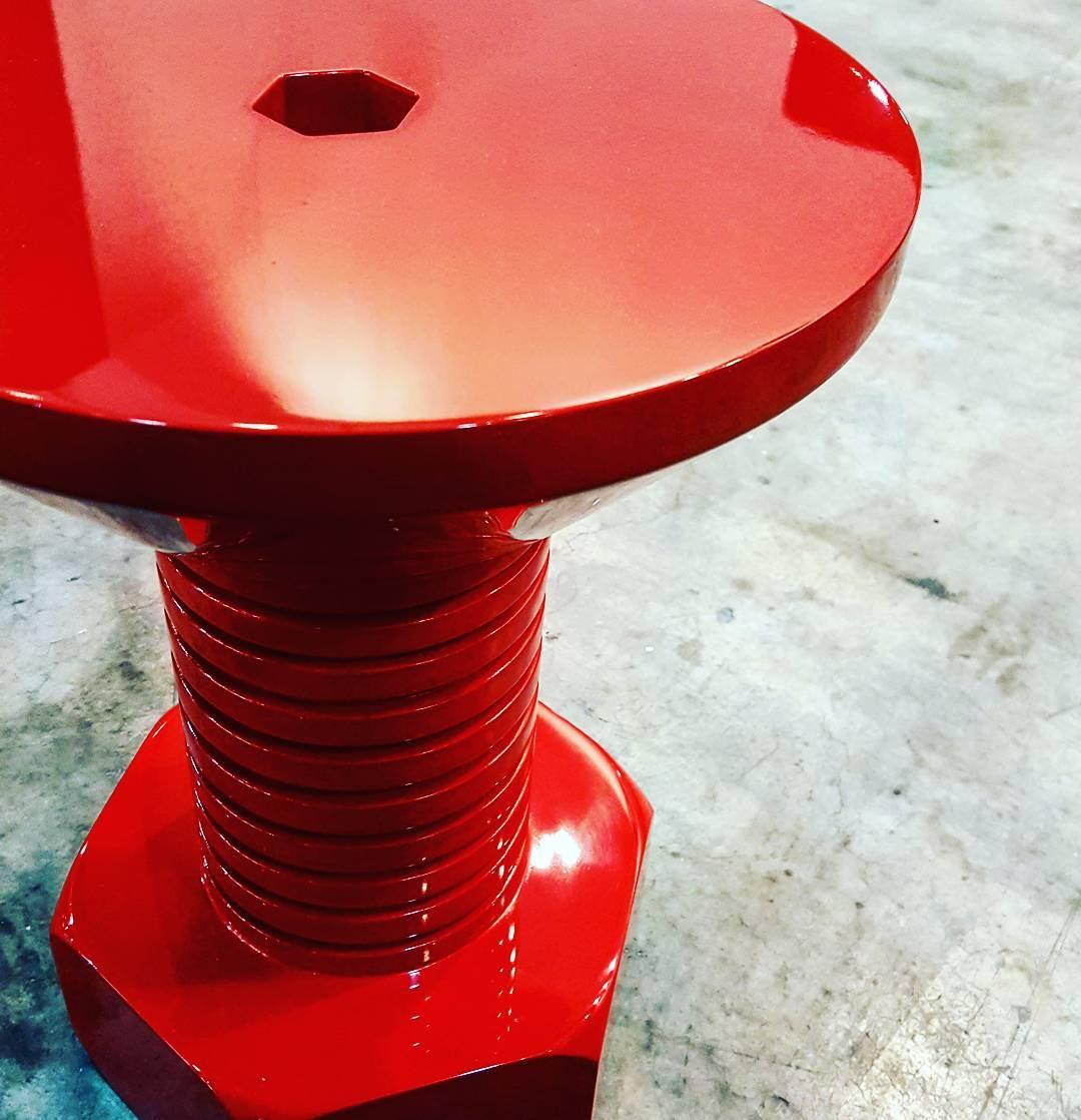 Mexican Red Allen Side Table by Arturo Verástegui For Sale