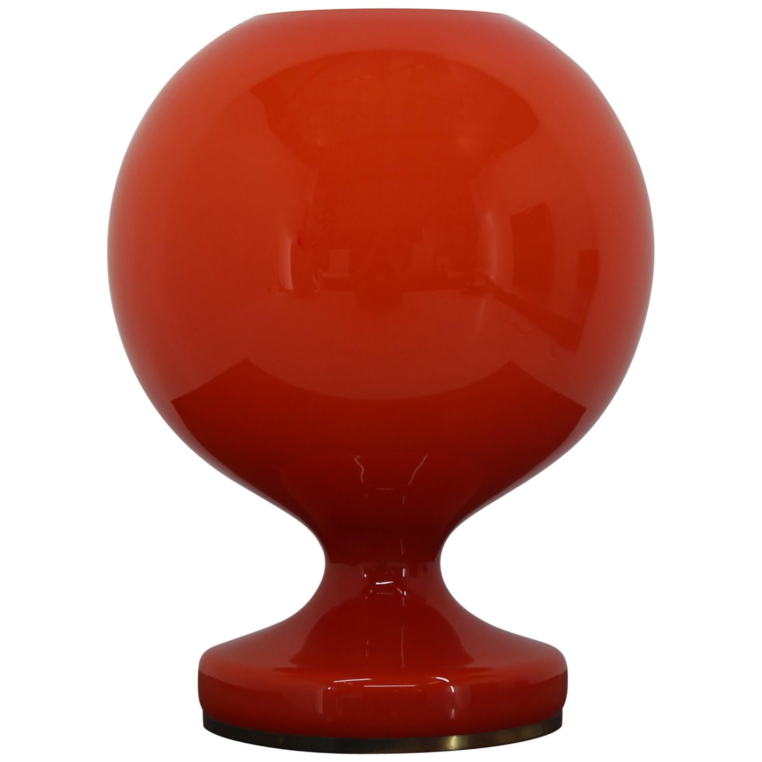 Rote Allglas-Tischlampe entworfen von Stefan Tabery, 1960er Jahre