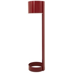 Red Aluminum Cylinder Floor Lamp