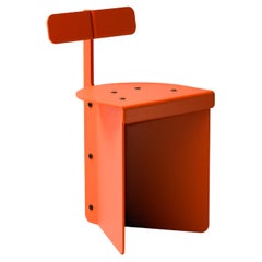 Sedia laterale rossa in alluminio