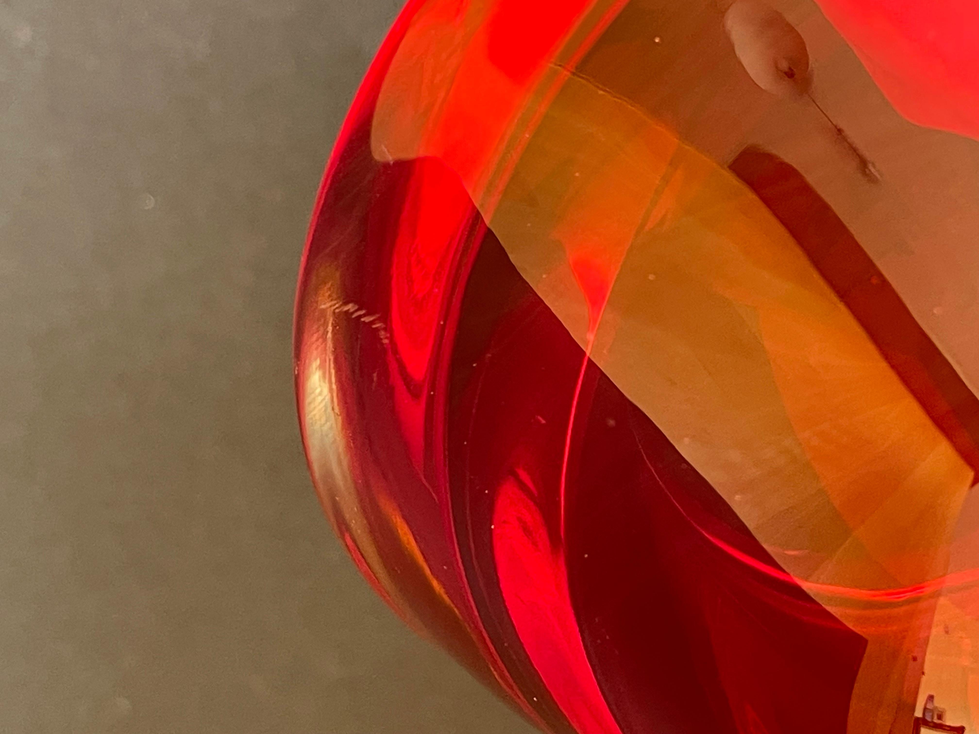 Red & Amber Chunky Murano Glas Sommerso Schale ca. 1960, Italien For Sale 6