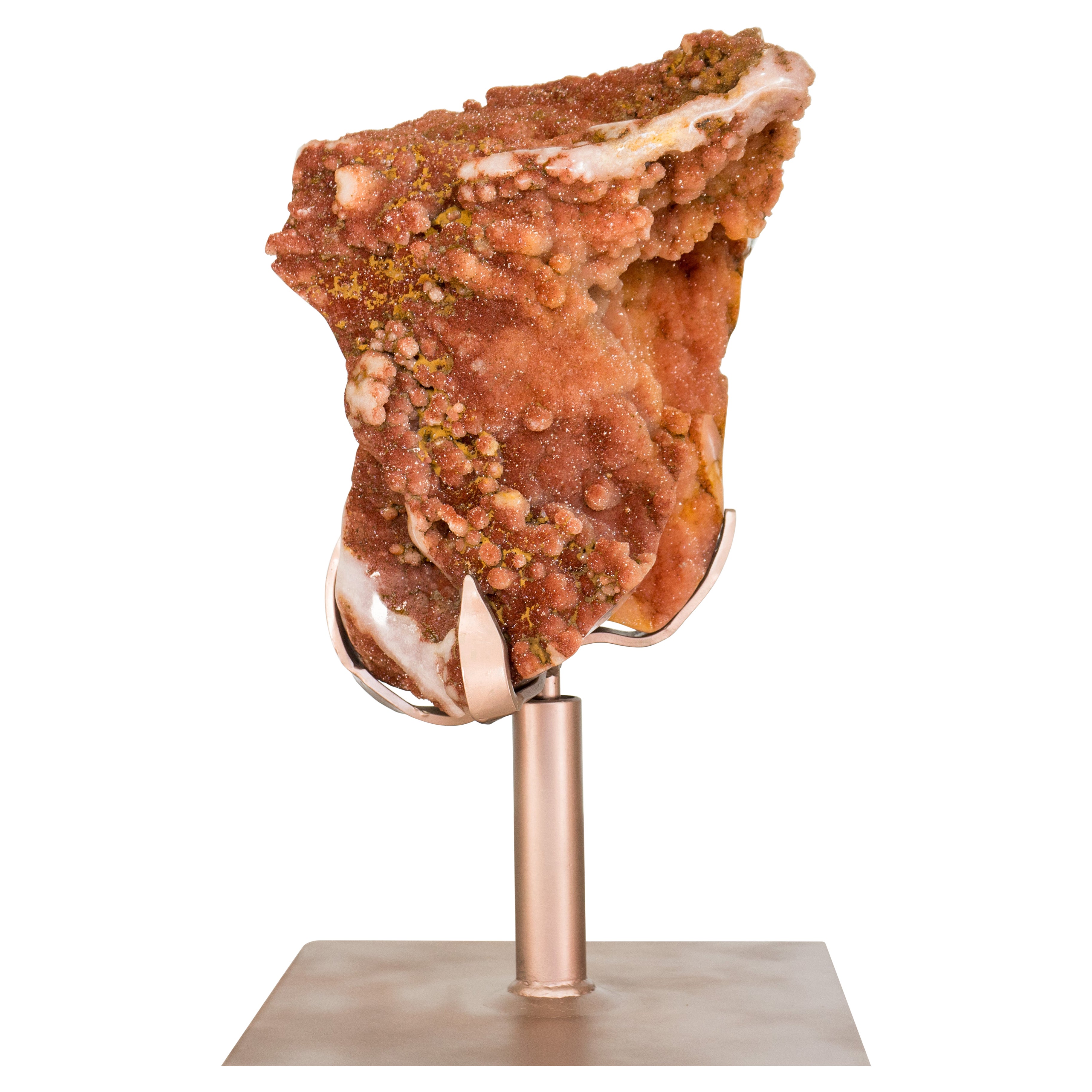 Geode en améthyste rouge avec druze d'améthyste rouge enduite de sucre, minéral rare en vente