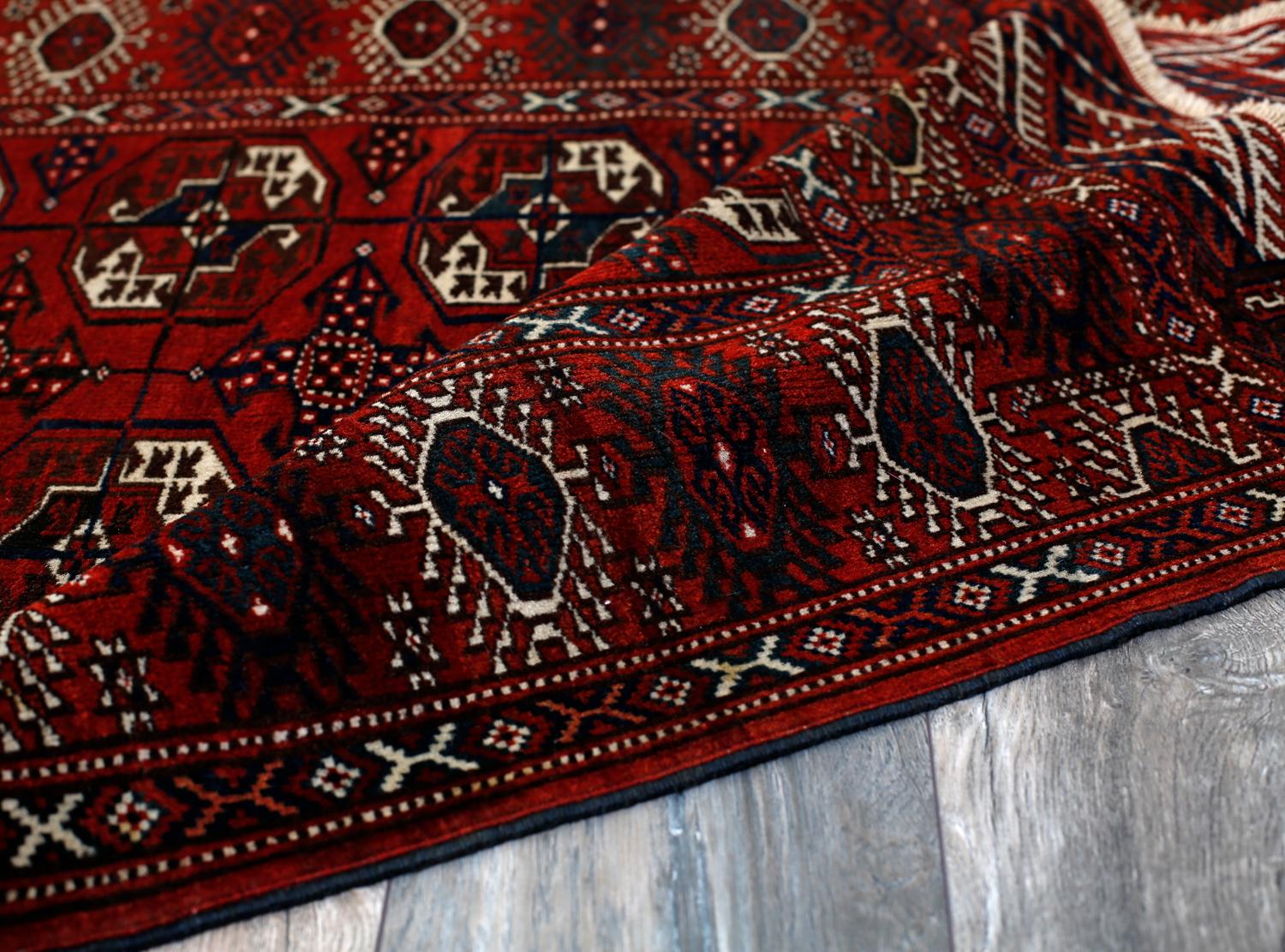 Oushak Red and Beige Handmade Wool Turkish Old Anatolian Konya Distressed Rug For Sale