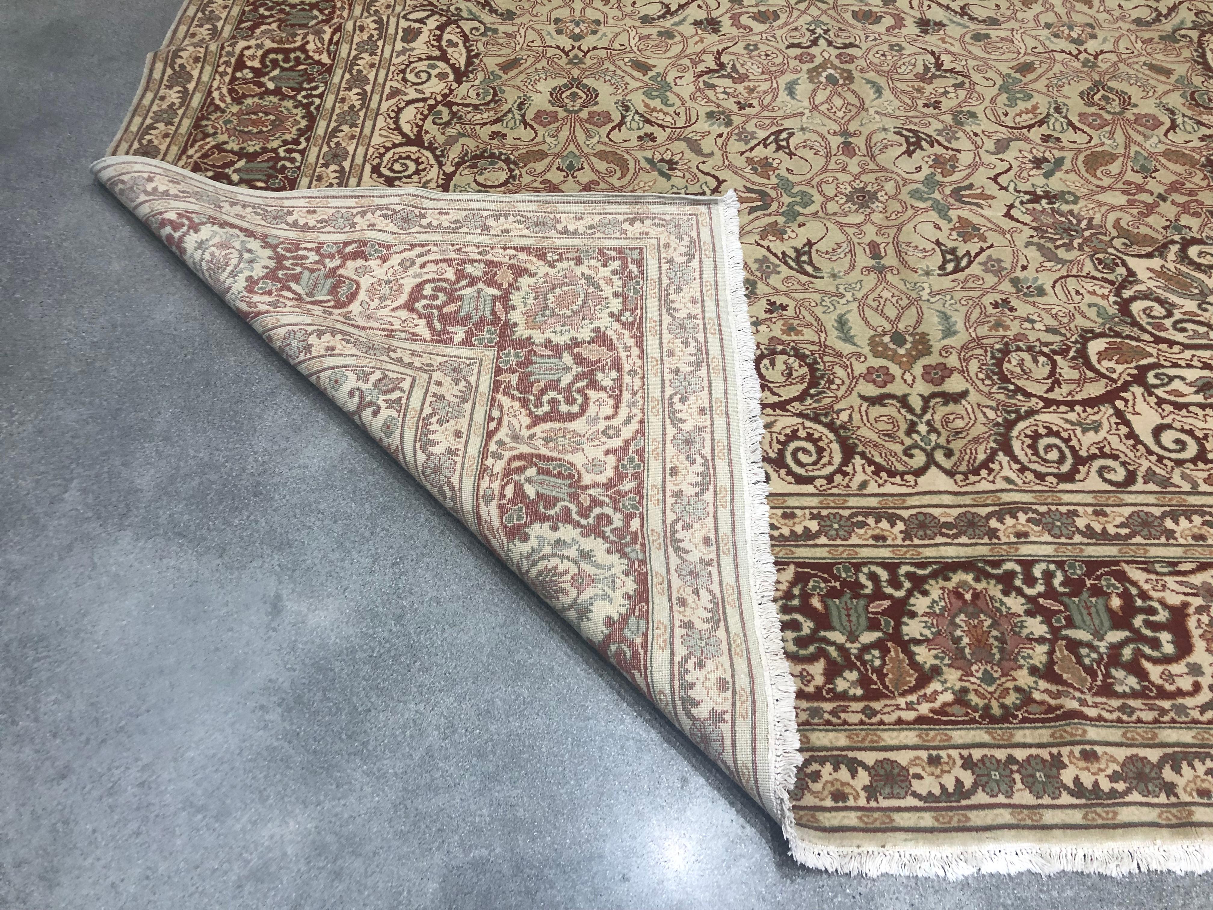 Hand-Knotted Red and Beige Sivas Rug For Sale