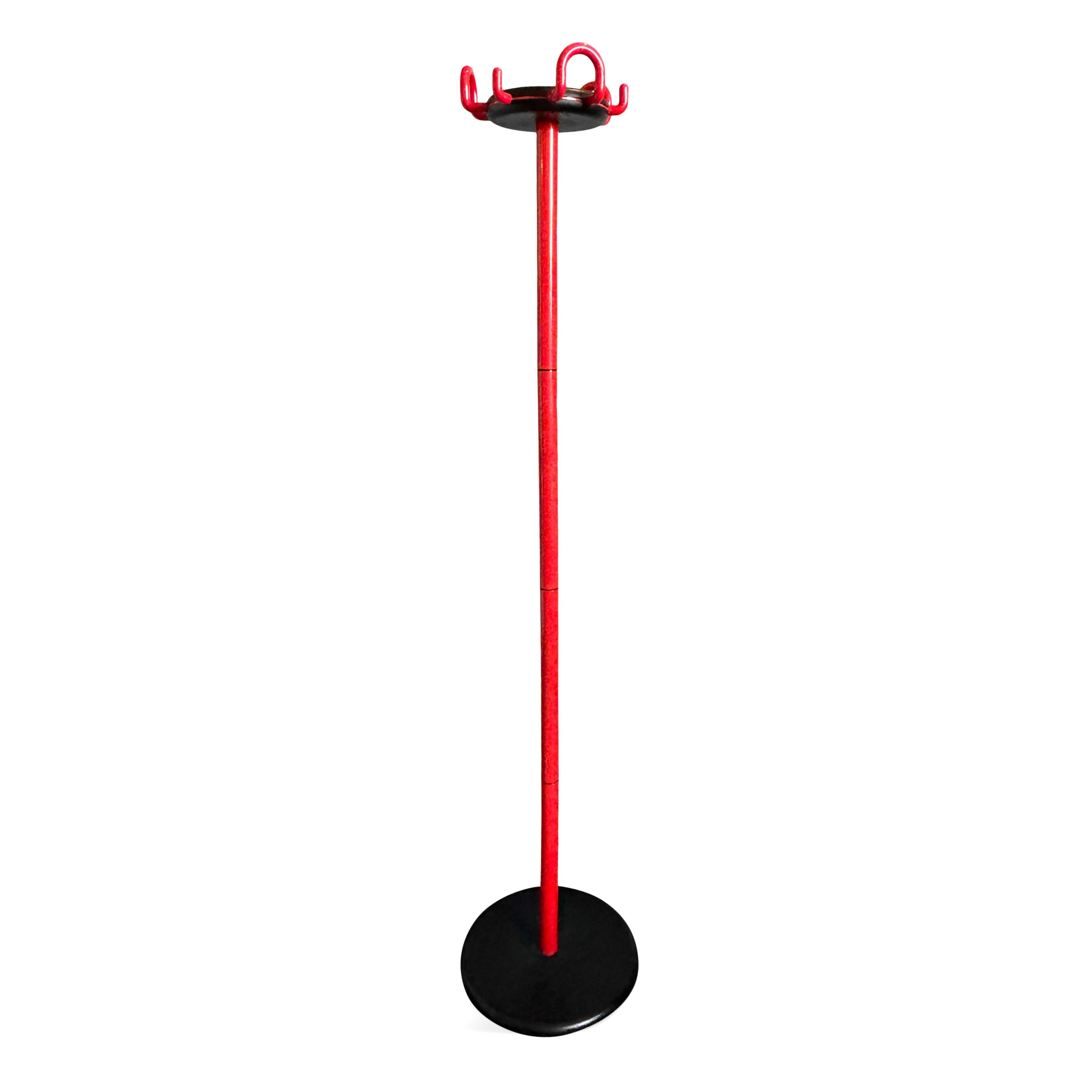 Post-Modern Red and Black Aiuto Coat Rack by Barberi and Marianelli for Rexite
