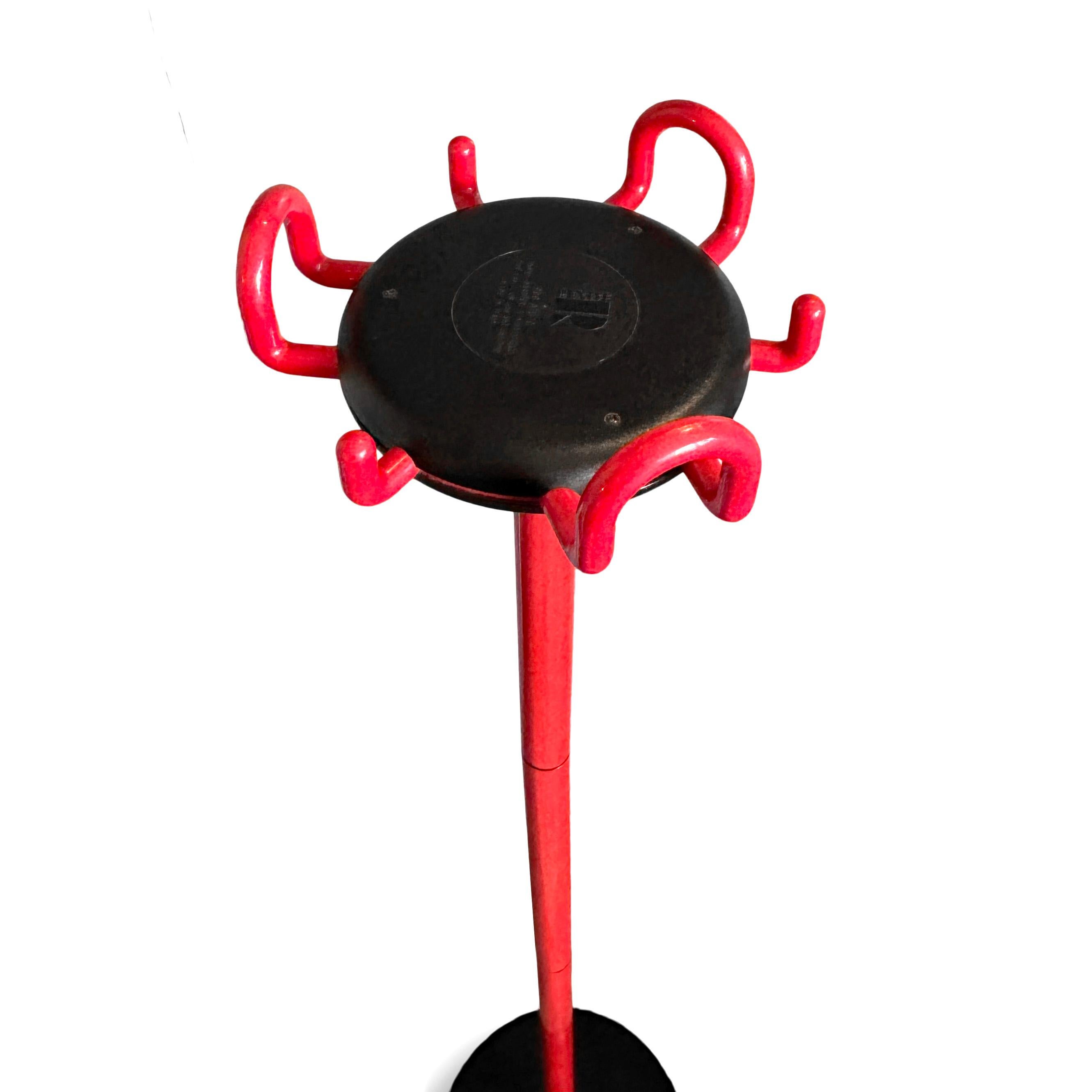 Red and Black Aiuto Coat Rack by Barberi and Marianelli for Rexite 3