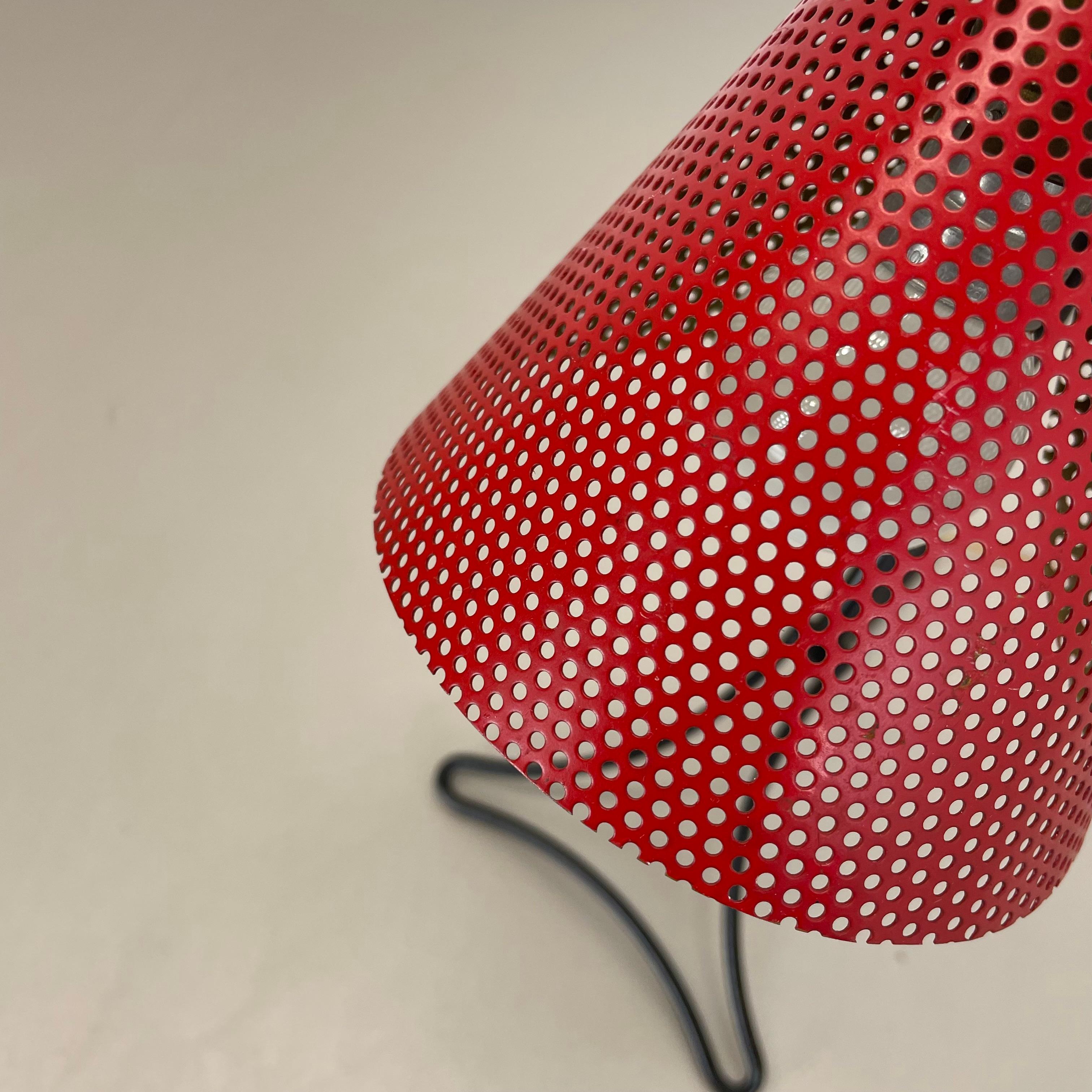 red and black hole pattern table light Light in MATEGOT Style, France, 1950 For Sale 3
