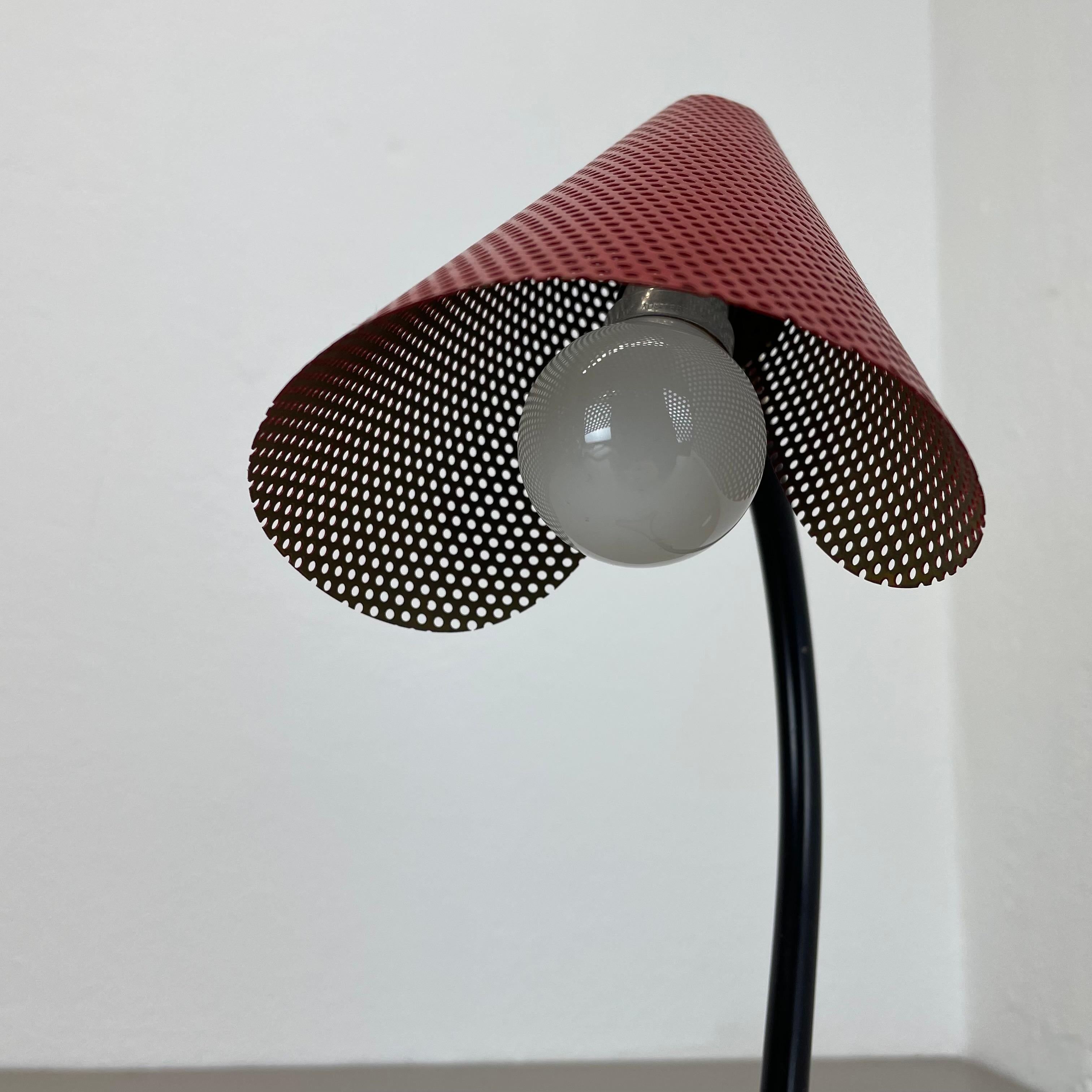 red and black hole pattern table light Light in MATEGOT Style, France, 1950 For Sale 4