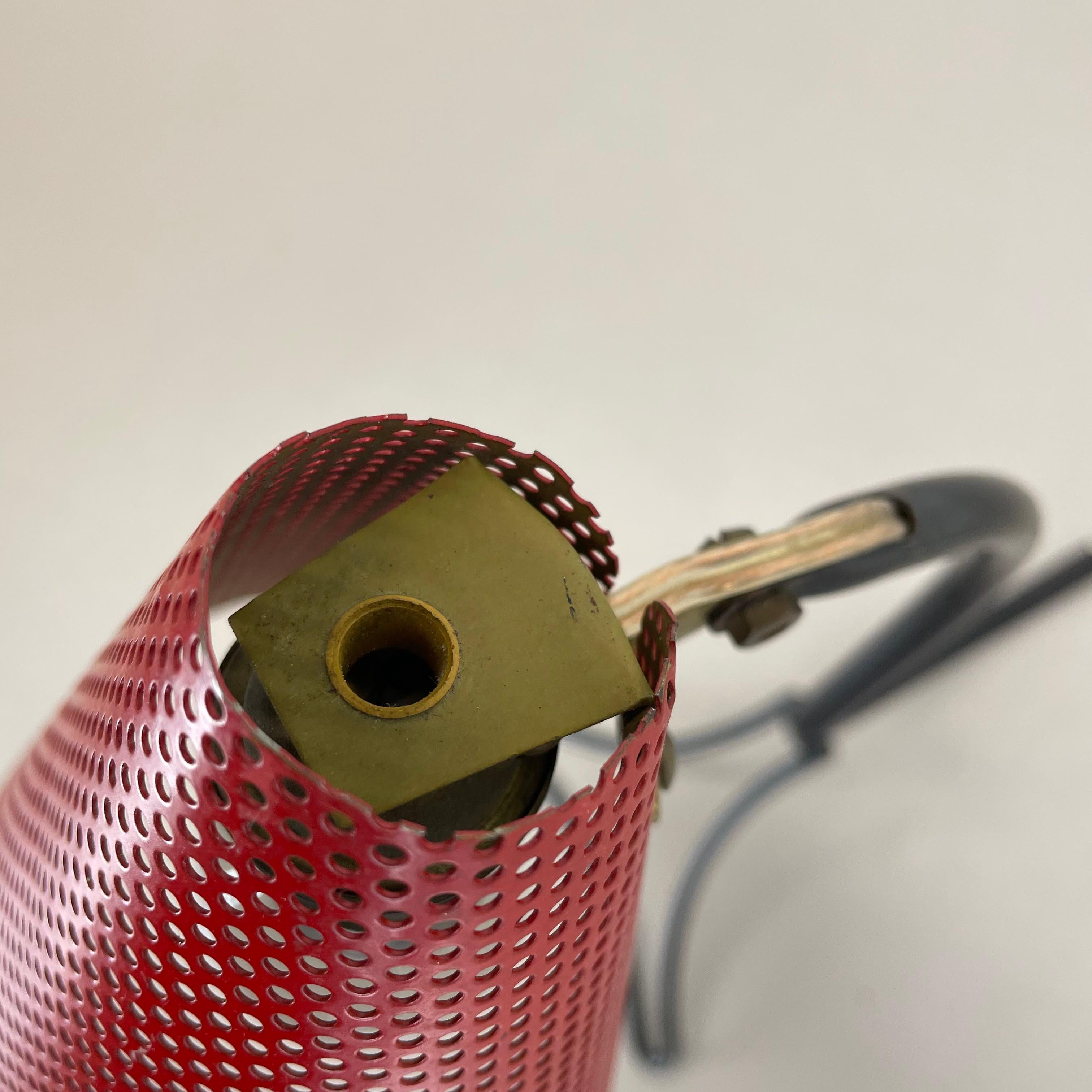 red and black hole pattern table light Light in MATEGOT Style, France, 1950 For Sale 6
