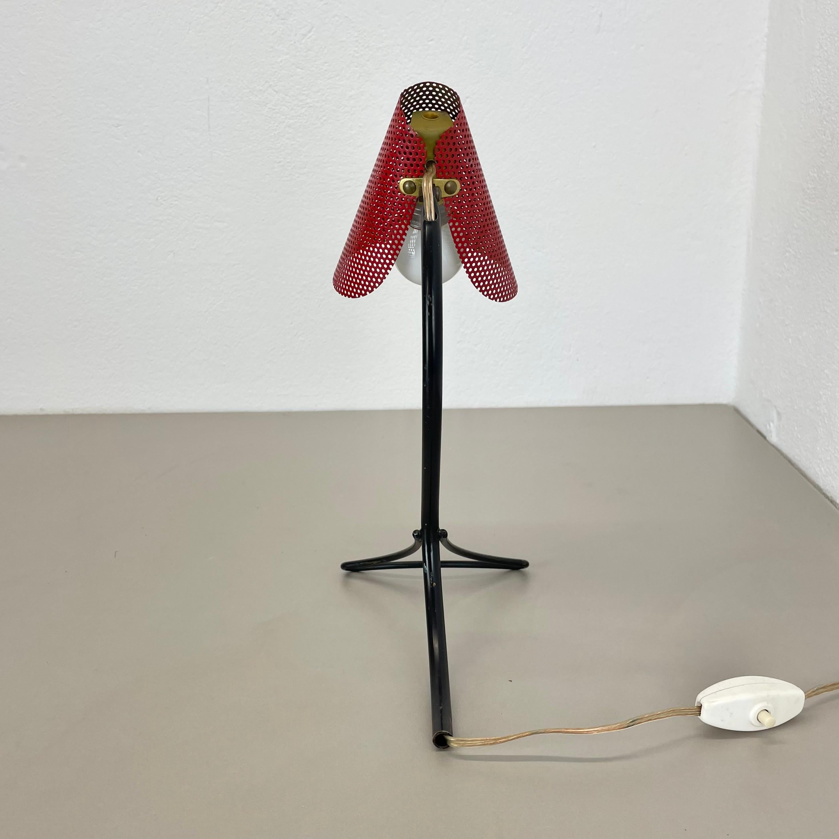 red and black hole pattern table light Light in MATEGOT Style, France, 1950 For Sale 7