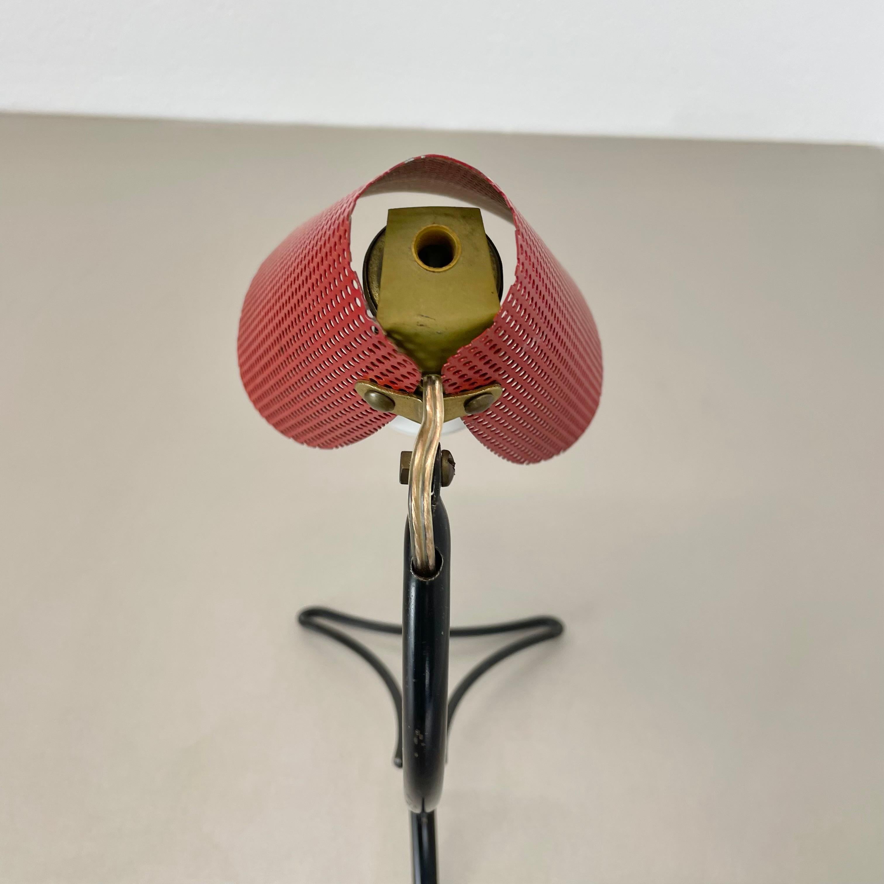 red and black hole pattern table light Light in MATEGOT Style, France, 1950 For Sale 9