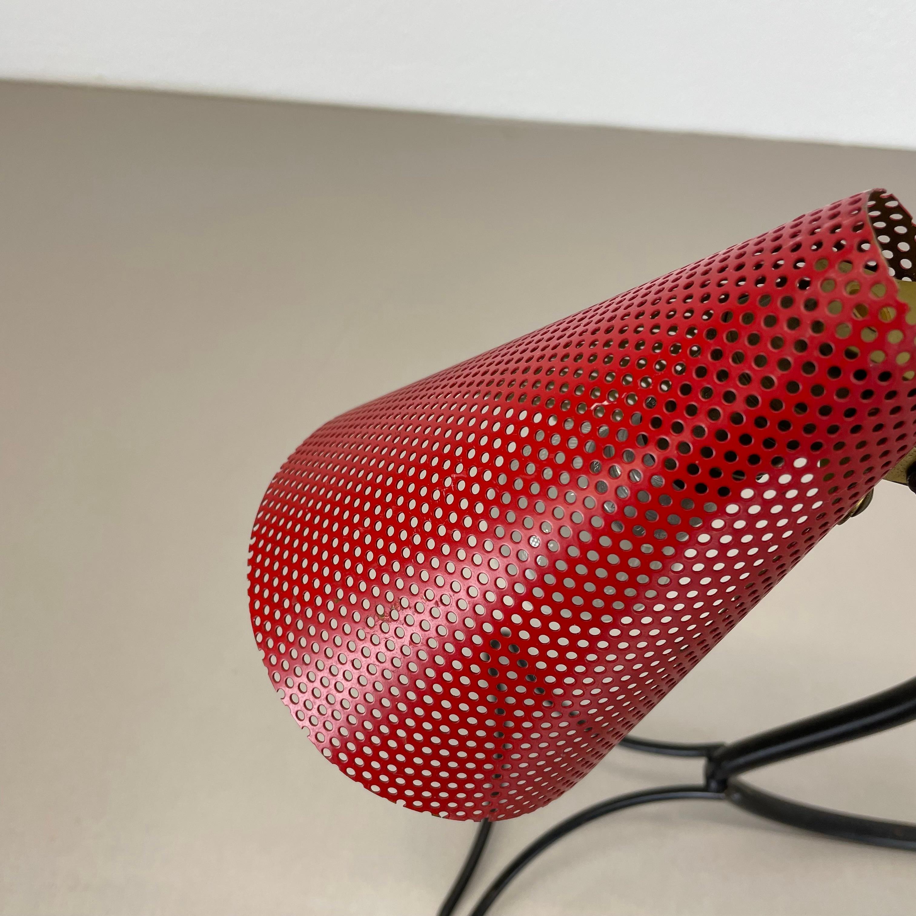 red and black hole pattern table light Light in MATEGOT Style, France, 1950 For Sale 1