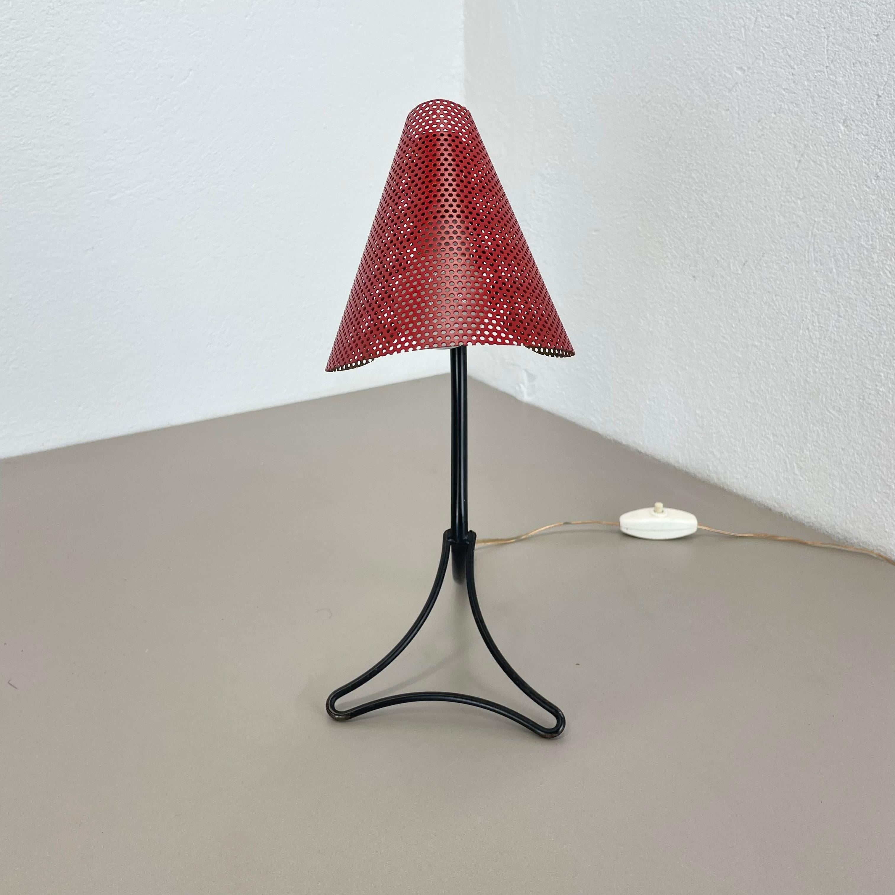 red and black hole pattern table light Light in MATEGOT Style, France, 1950 For Sale 2