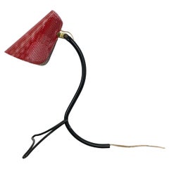 Lampe de table à trous rouge et noir Lights dans le style MATEGOT, France, 1950