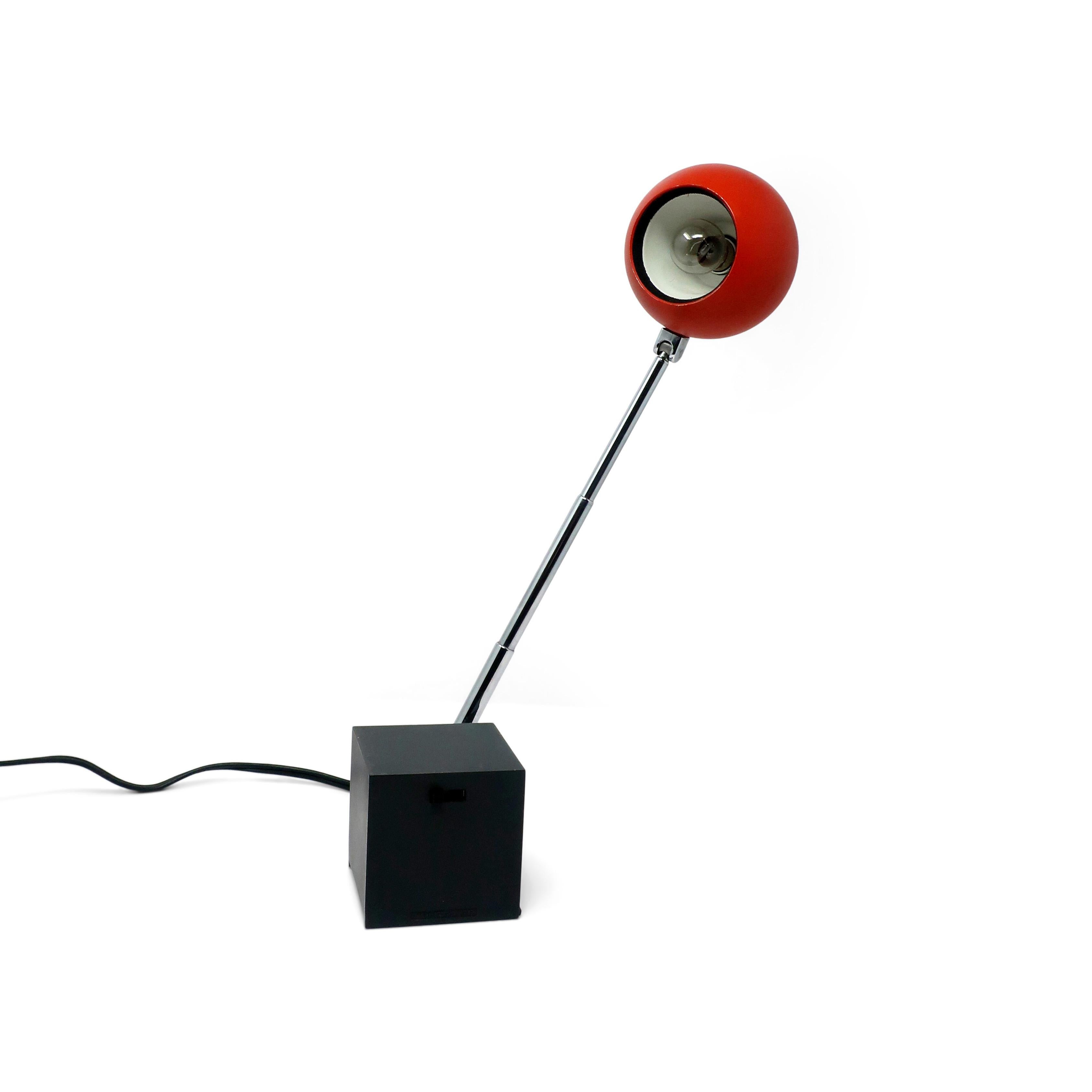 Red and Black Lytegem Desk Lamp by Michael Lax for Lightolier In Good Condition In Brooklyn, NY