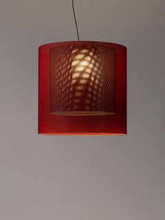 Red and Black Moaré Xl Pendant Lamp by Antoni Arola