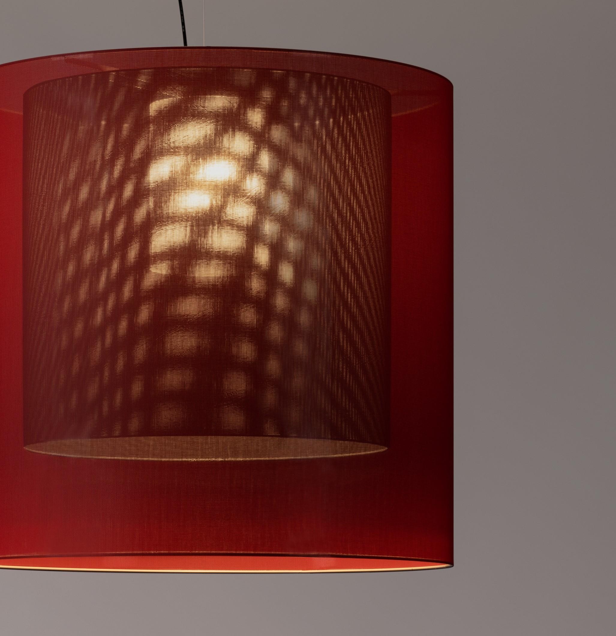 Modern Red and Black Moaré Xl Pendant Lamp by Antoni Arola For Sale
