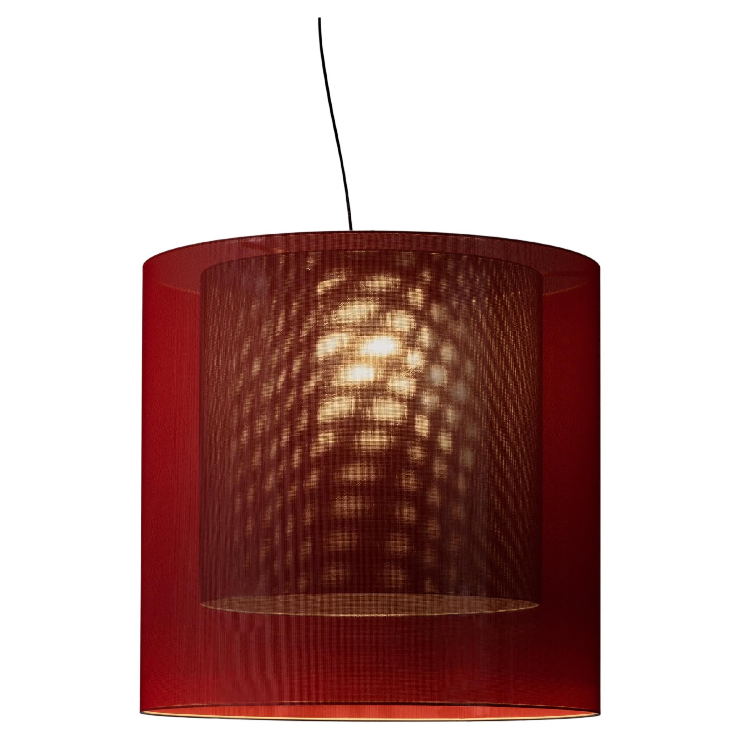 Red and Black Moaré Xl Pendant Lamp by Antoni Arola For Sale