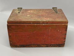 Red and Black Painted Hand Made Primitive Pine Box