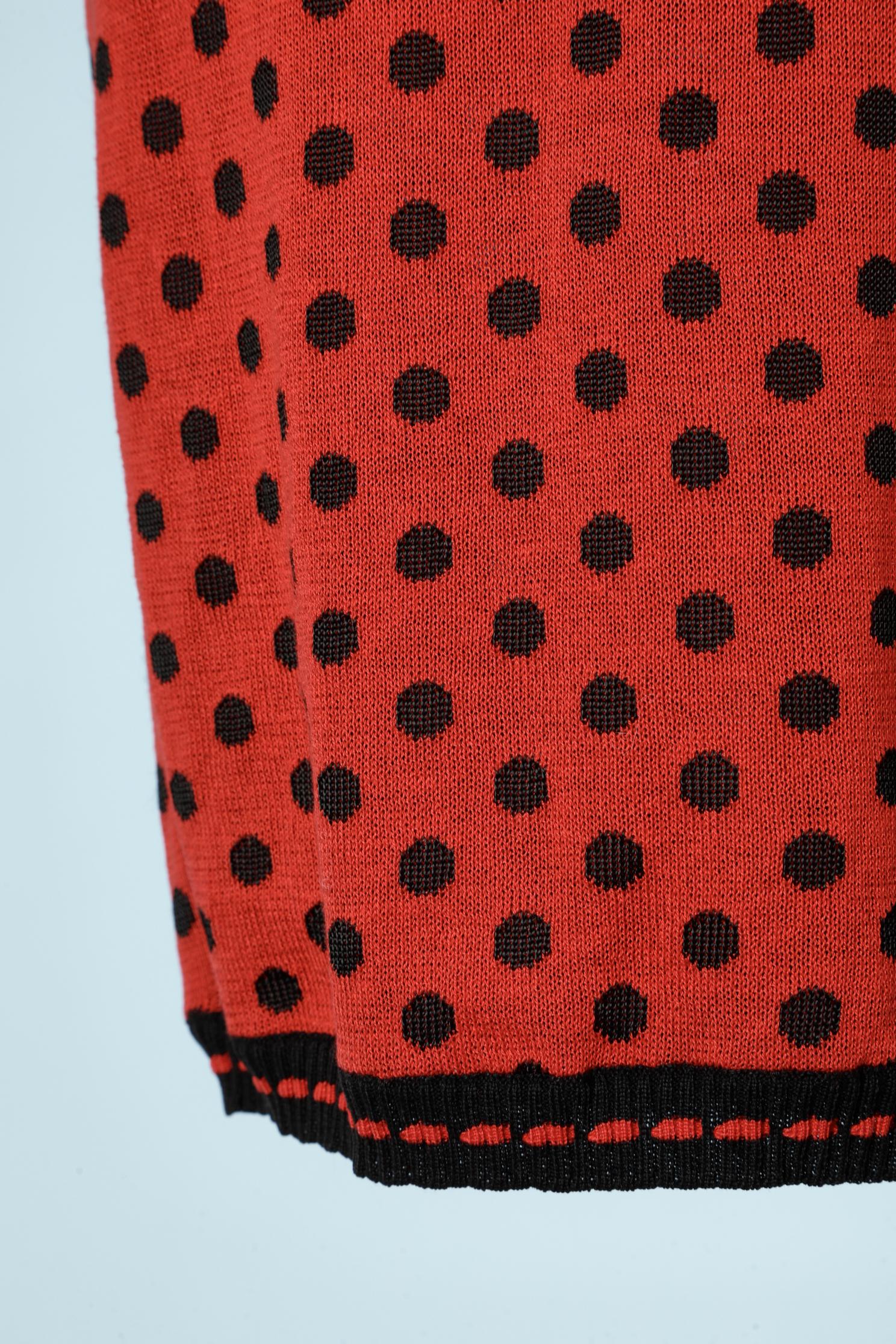 Vestido sin espalda de punto de lunares rojos y negros Ungaro TER Rojo en venta