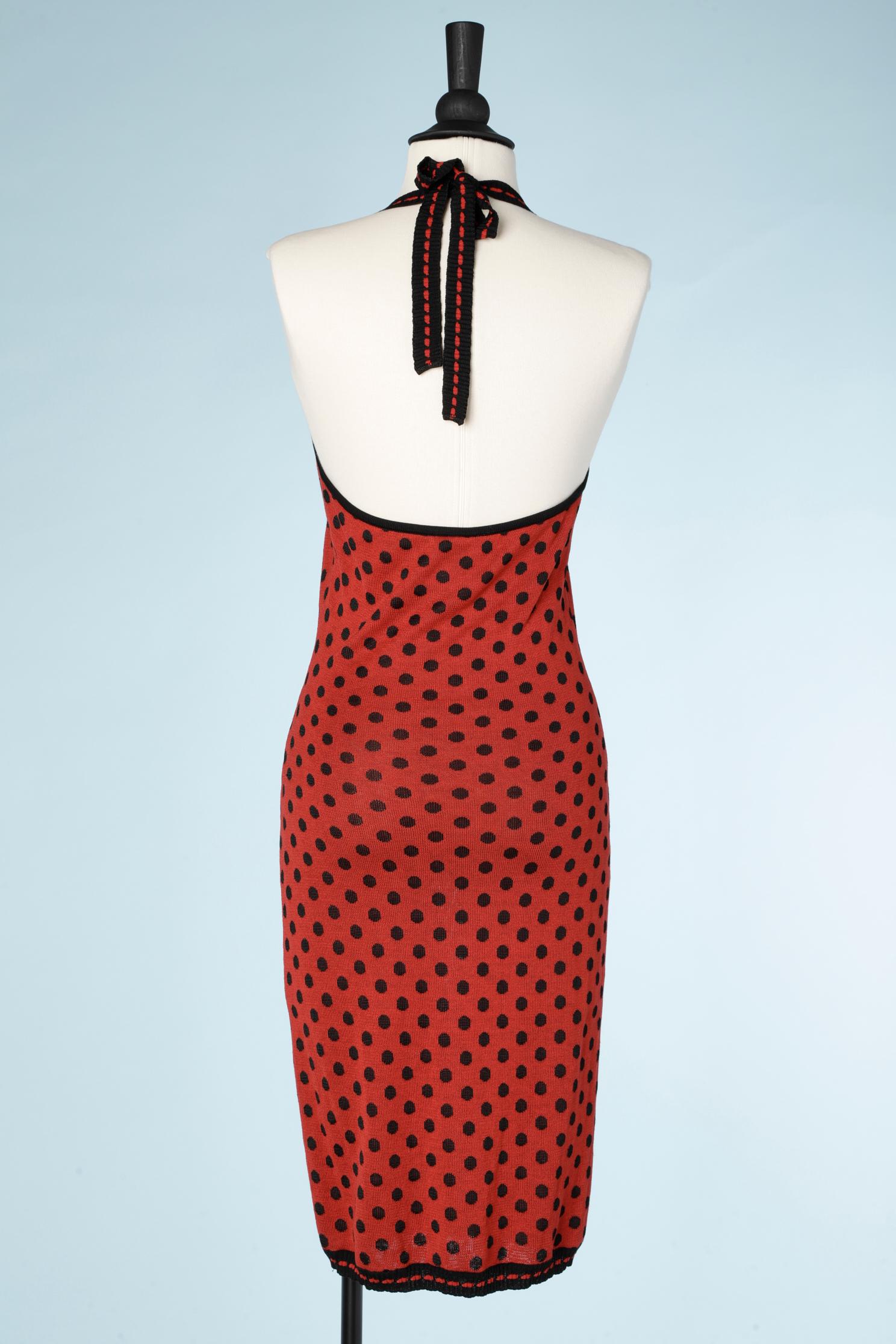 De las mujeres Vestido sin espalda de punto de lunares rojos y negros Ungaro TER en venta