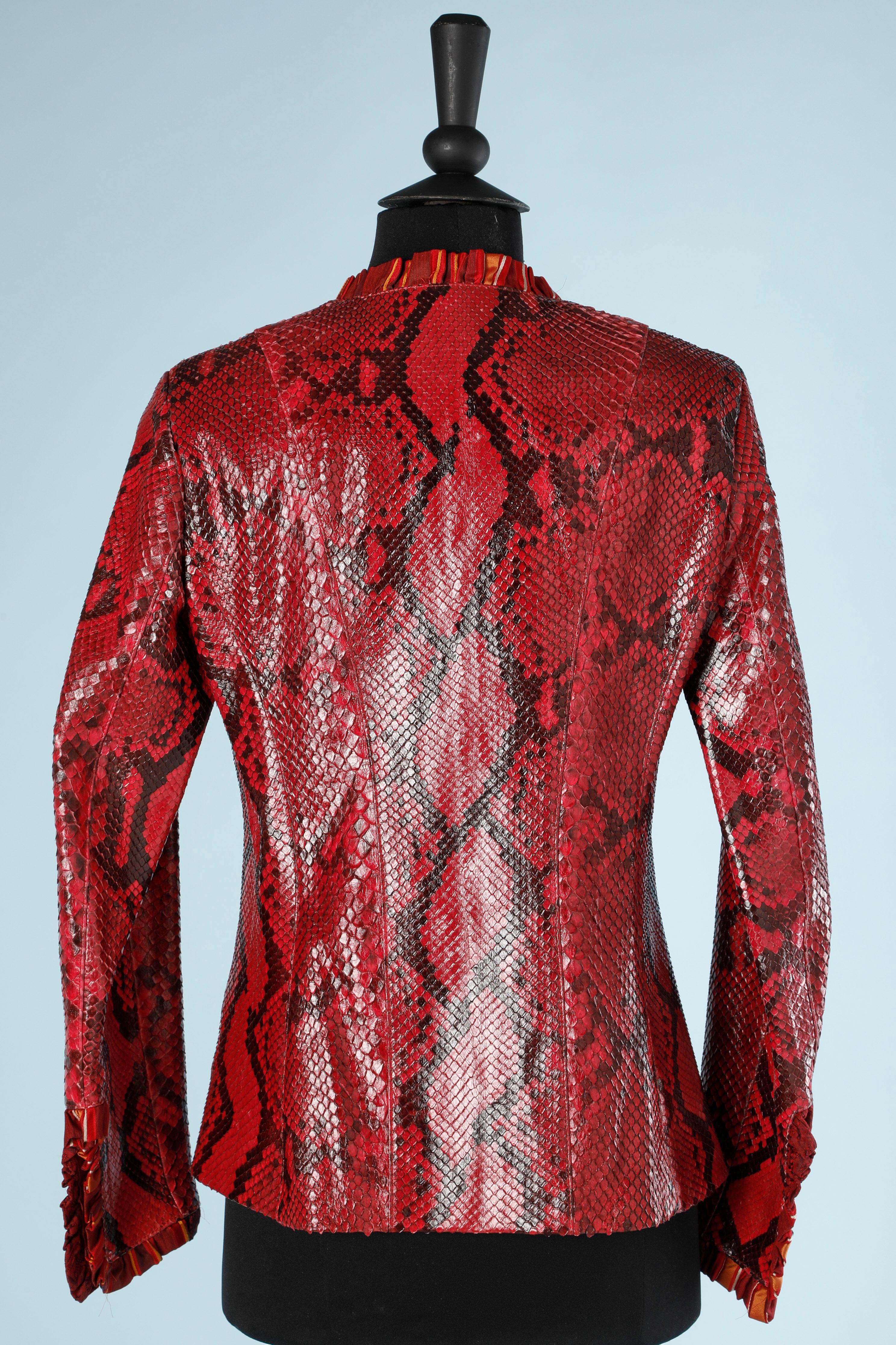  Veste en python rouge et noir Shiro Pour femmes 